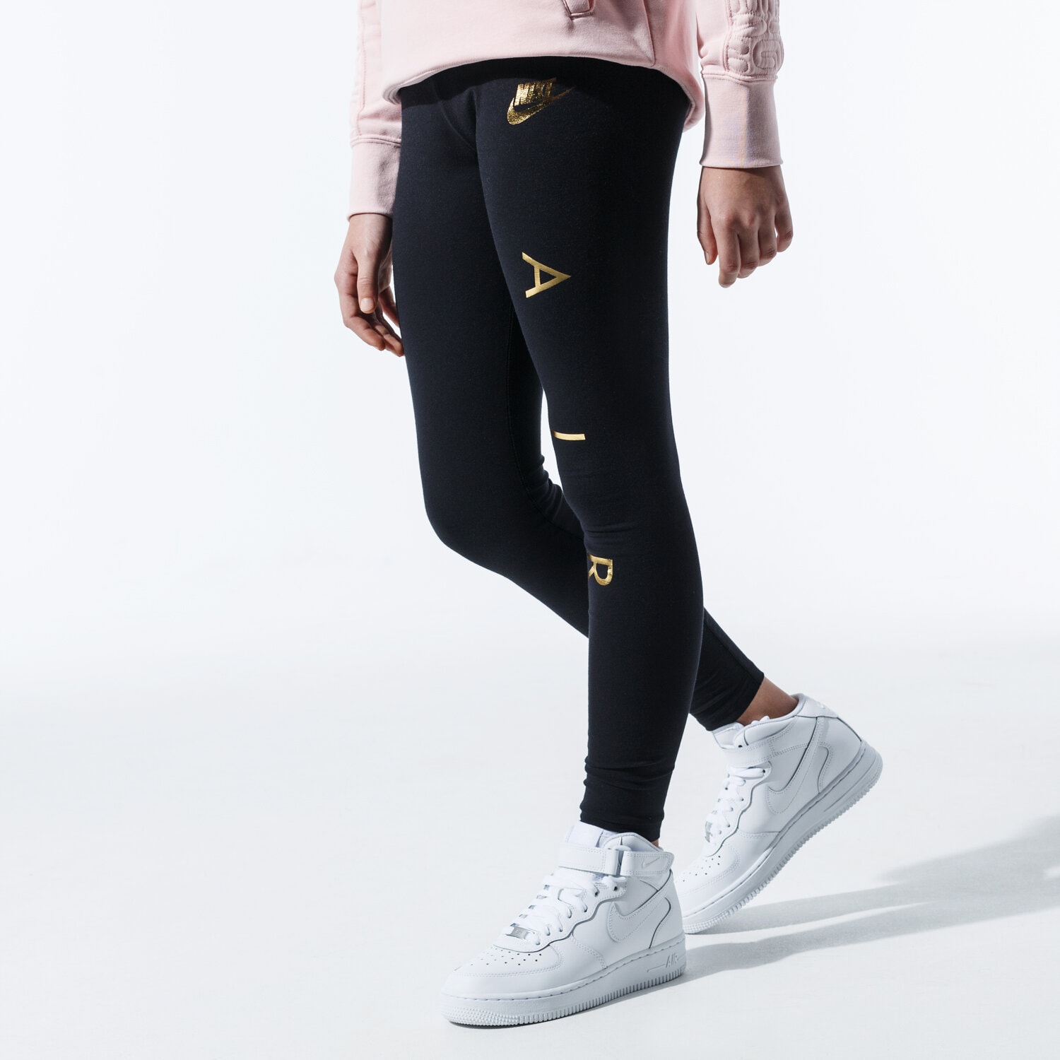 Kinder Hosen NIKE LEGGINGS G NSW TGHT FAVORITES AIR1 AQ9176-010 Schwarz
