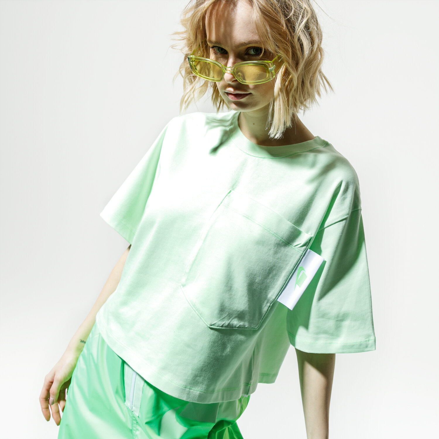 Damen T-Shirt NIKE T-SHIRT W NSW NSW TOP SS CROP CT0874-376 Grün
