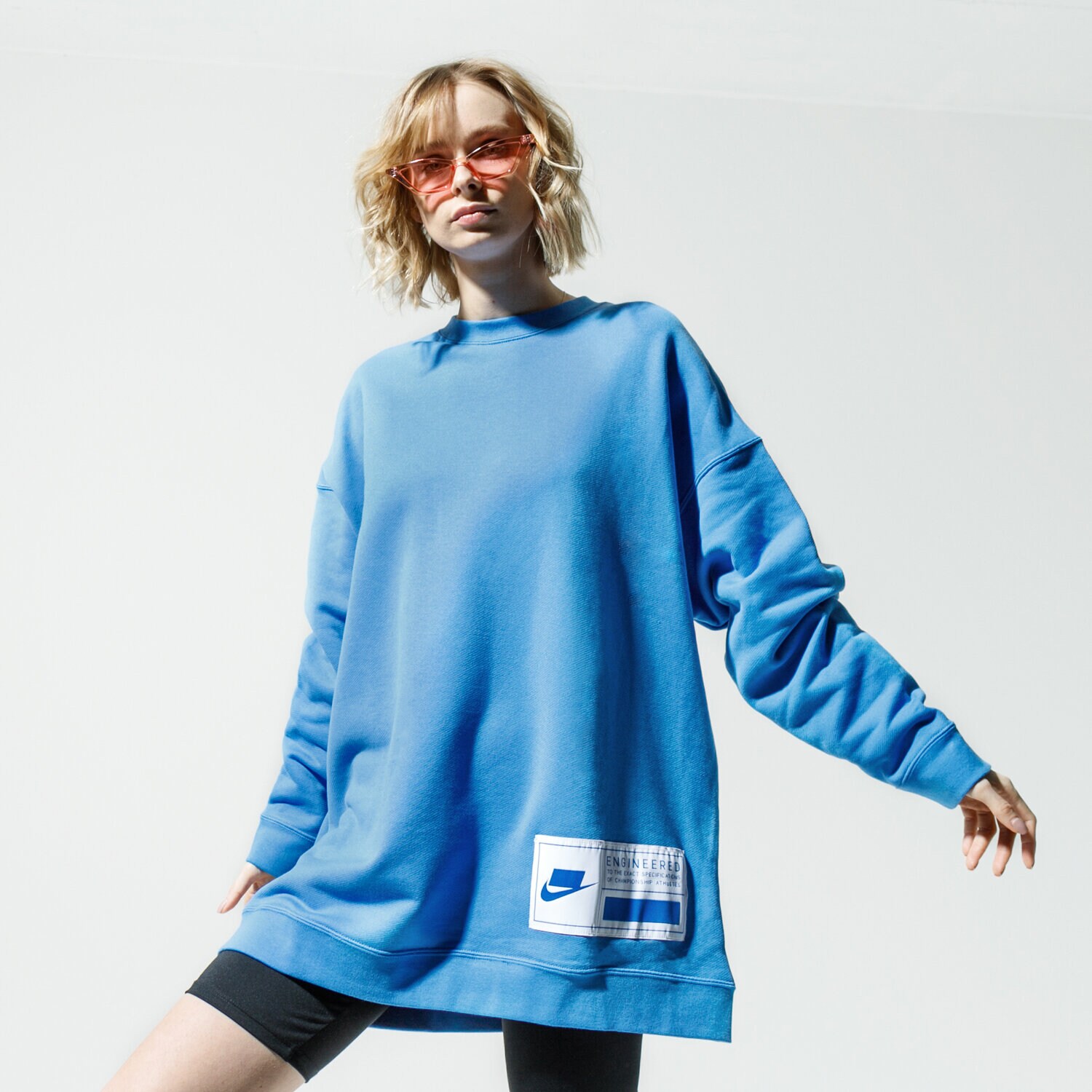 Damen NIKE SWEATSHIRT W NSW NSW FLC CREW OVERSIZE CT0876-402 Blau