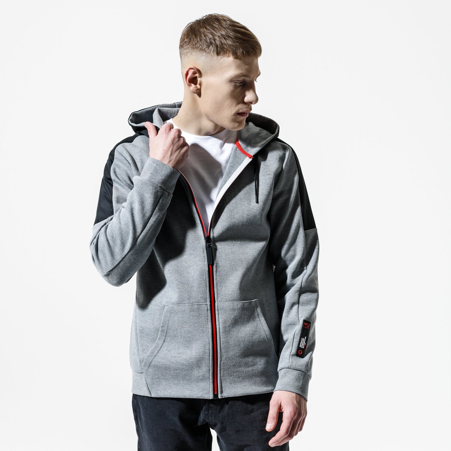 Herren CONFRONT SWEATSHIRT MIT REIßVERSCHLUSS   Z KAPTUREM GENDRY CF120BLM56001 Grau