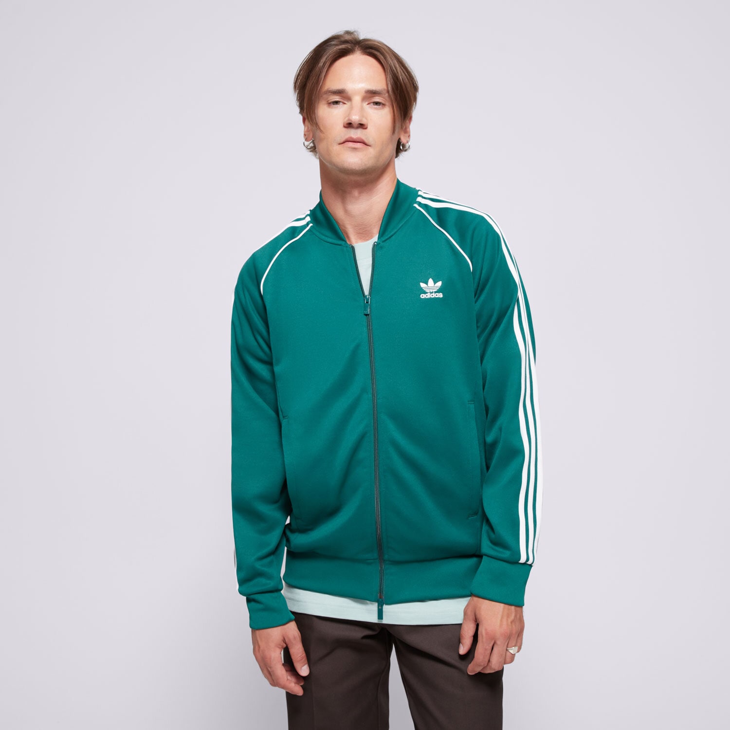 Herren ADIDAS SWEATSHIRT MIT REIßVERSCHLUSS SST TT ADICOLOR IR9863 Grün