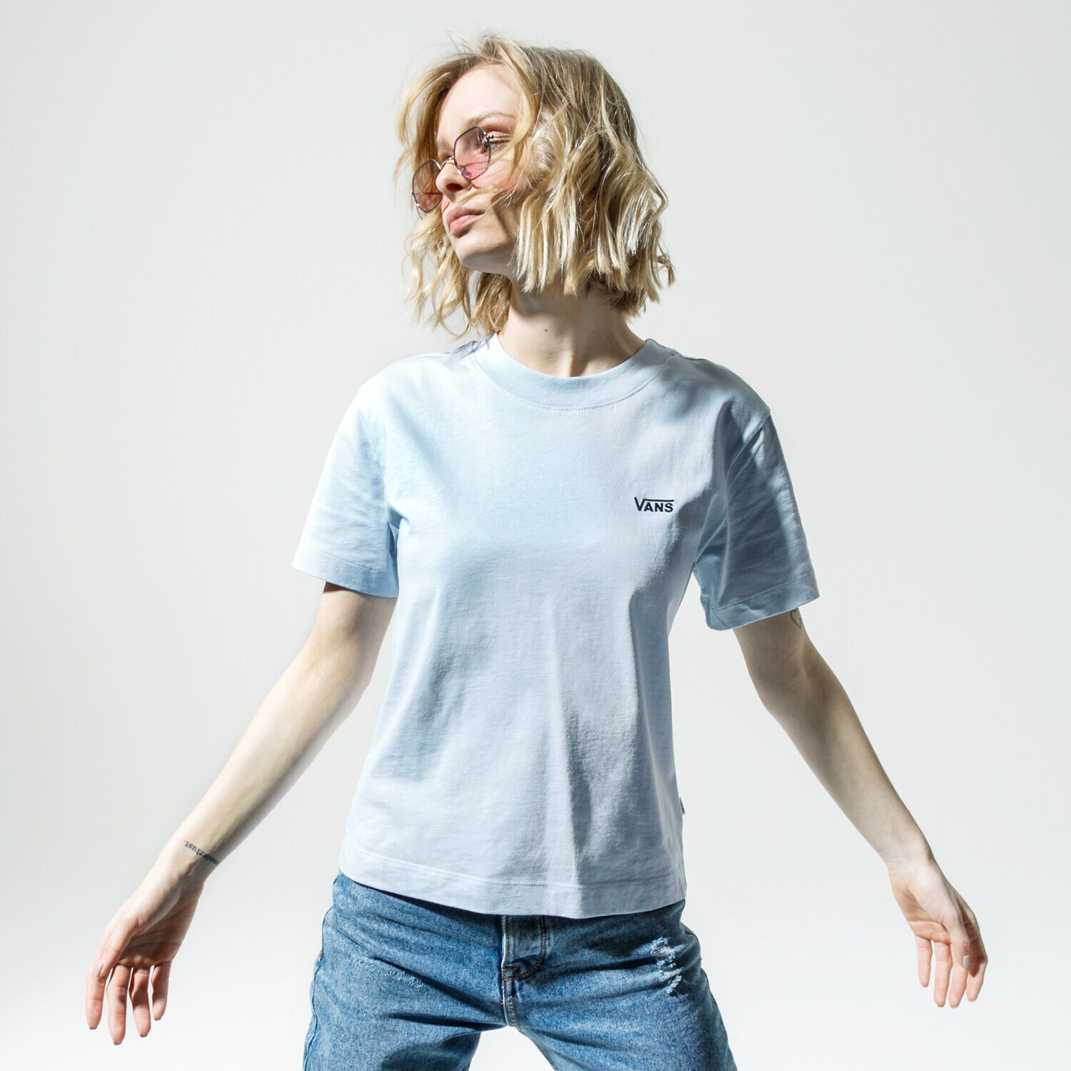 Damen T-Shirt VANS T-SHIRT WM JUNIOR V BOXY ZEN BLUE VN0A4MFLVBY1 Blau