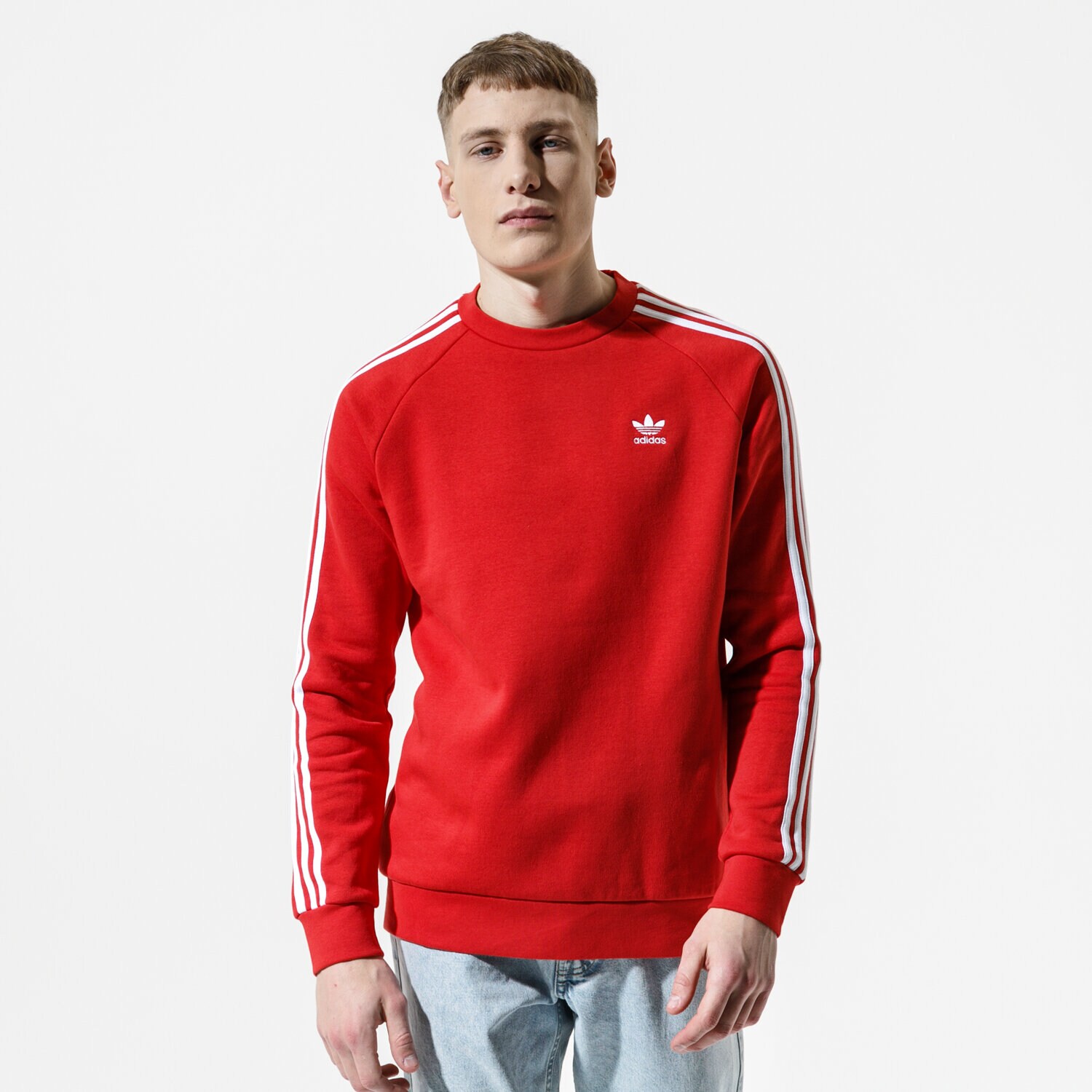 Herren ADIDAS SWEATSHIRT 3-STRIPES CREW FM3761 Rot