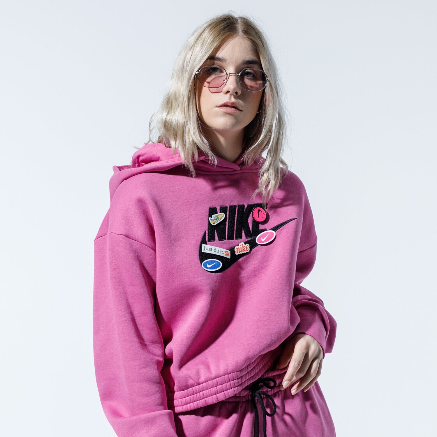 Damen NIKE HOODIE W NSW ICN CLSH CJ2034-691 Rosa