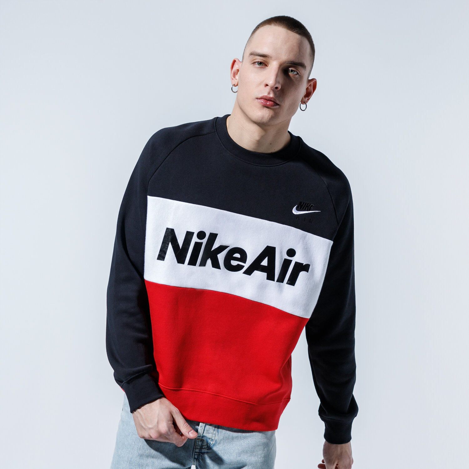 Herren NIKE SWEATSHIRT AIR CJ4827-011 Schwarz