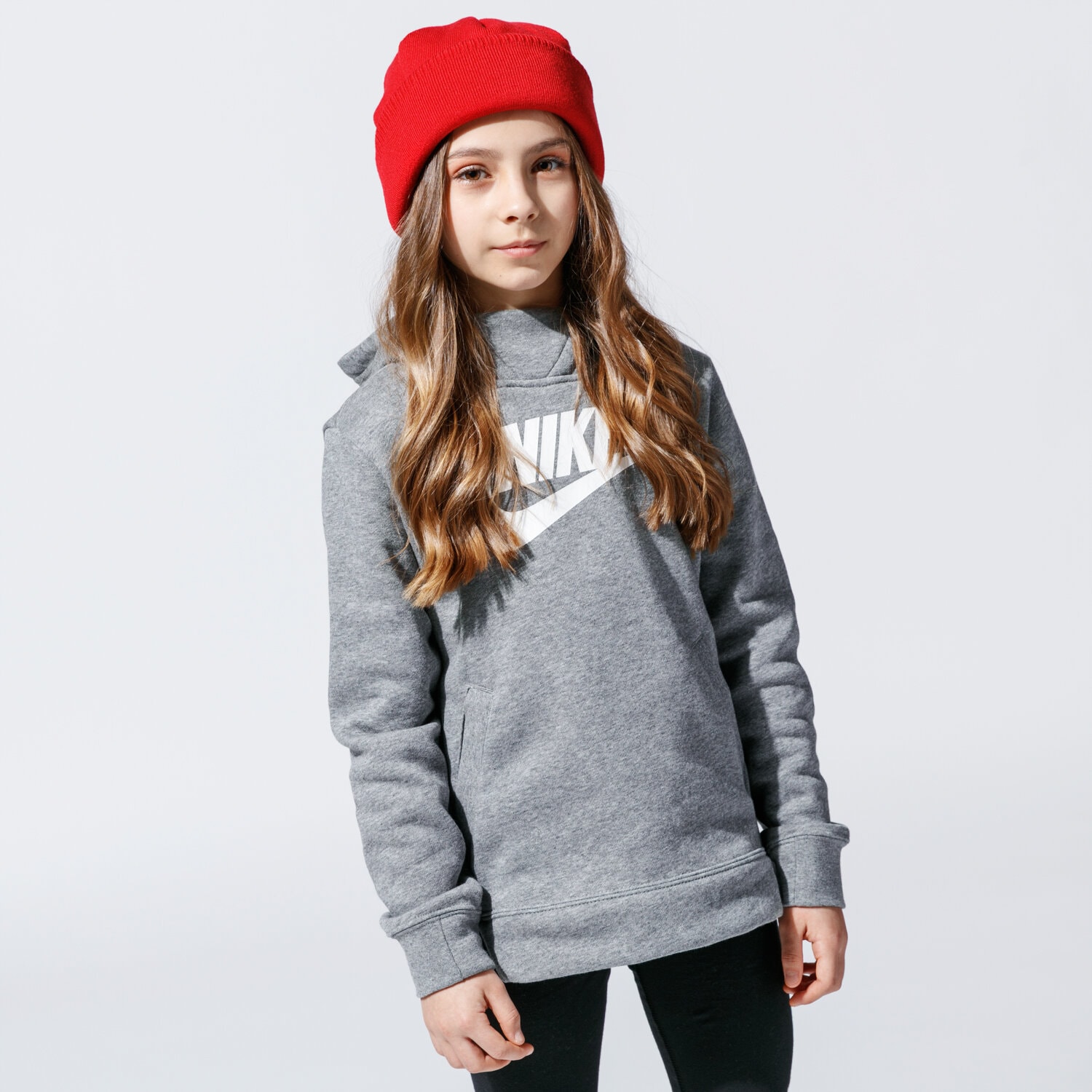 Kinder NIKE HOODIE G NSW PE PULLOVER BV2717-091 Grau