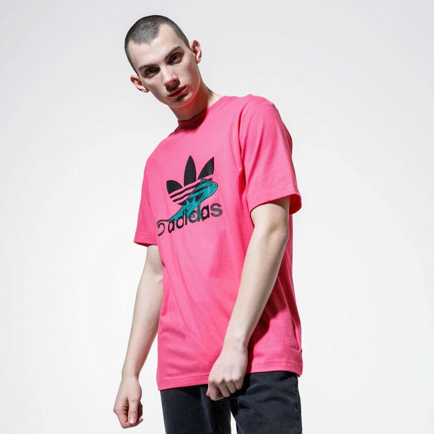 Herren T-Shirt ADIDAS T-SHIRT T SHIRT LOGO FM3695 Rosa