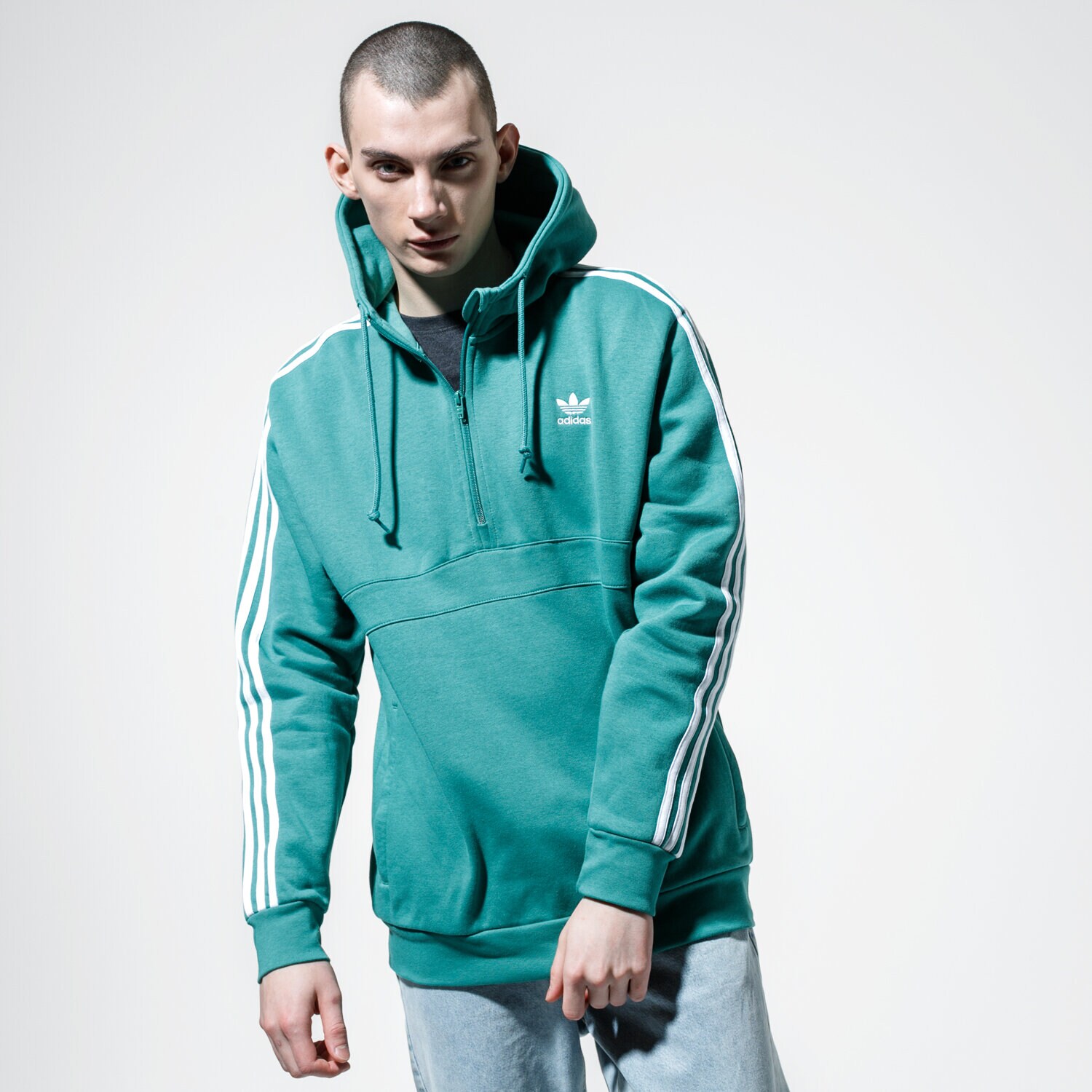 Herren ADIDAS HOODIE 3-STRIPES HZ FM3766 Grün