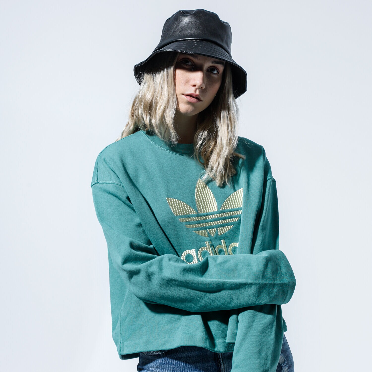 Damen ADIDAS SWEATSHIRT LG CREW FM2626 Grün