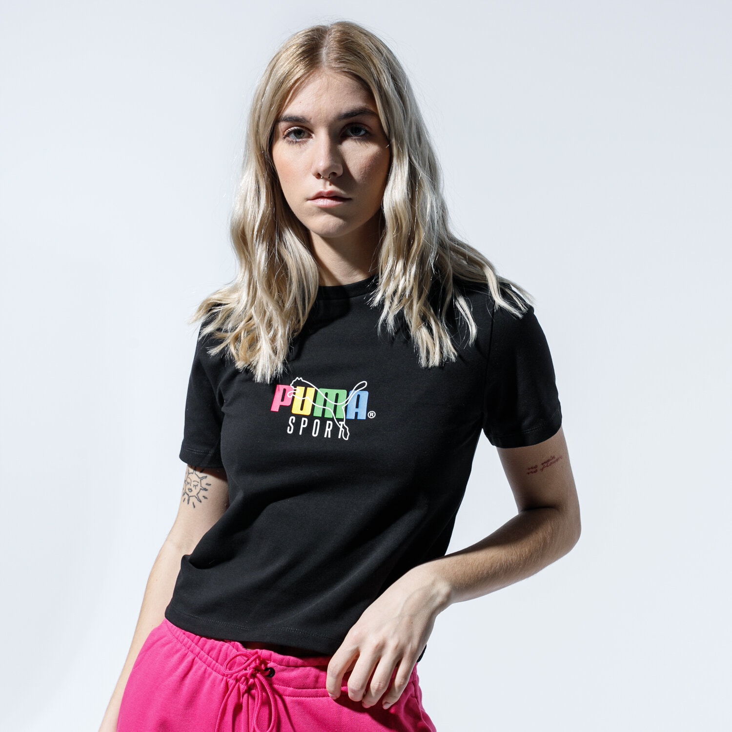 Damen T-Shirt PUMA T-SHIRT TFS GRAPHIC CROP TOP 59625801 Schwarz