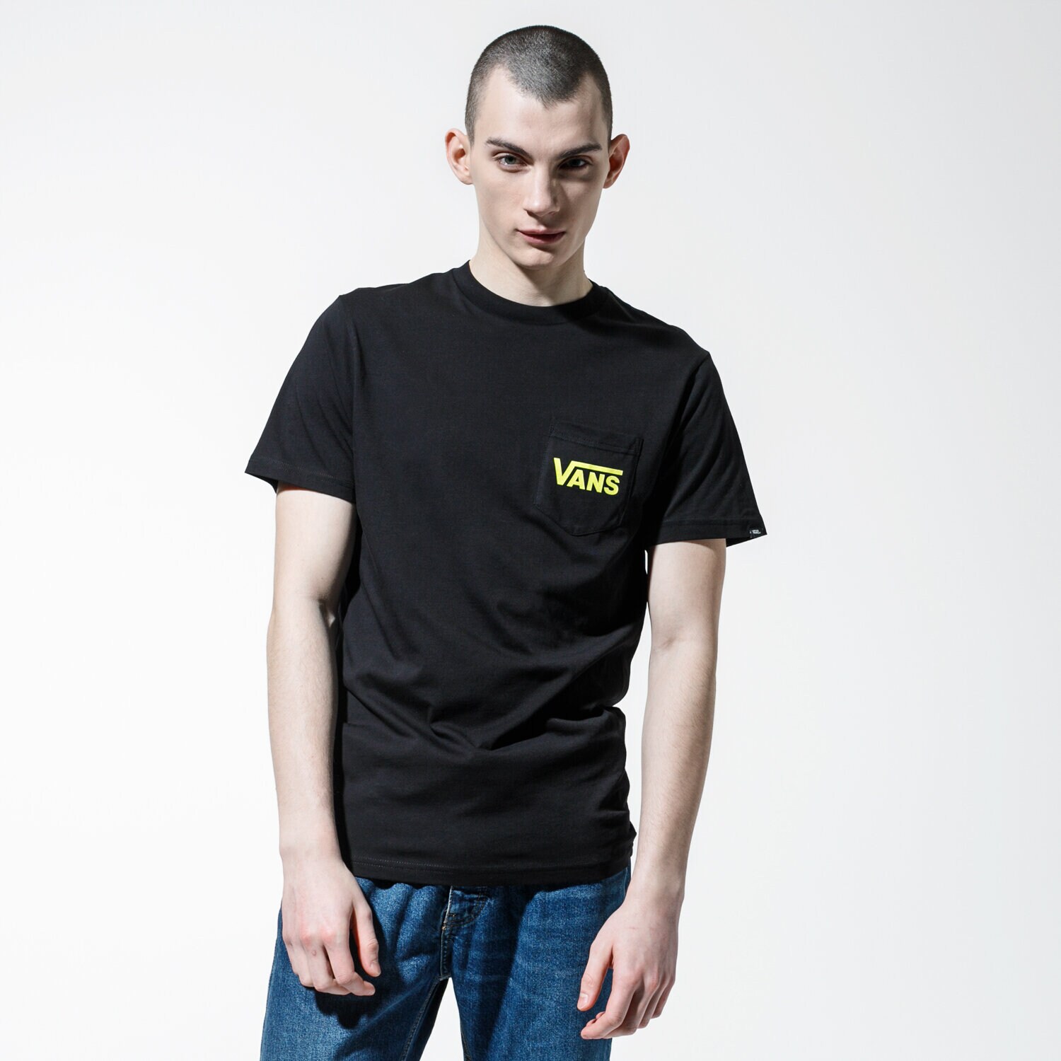 Herren T-Shirt VANS T-SHIRT MN OTW CLASSIC BLACK/SULPHUR SPRING VN0A2YQVW081 Schwarz