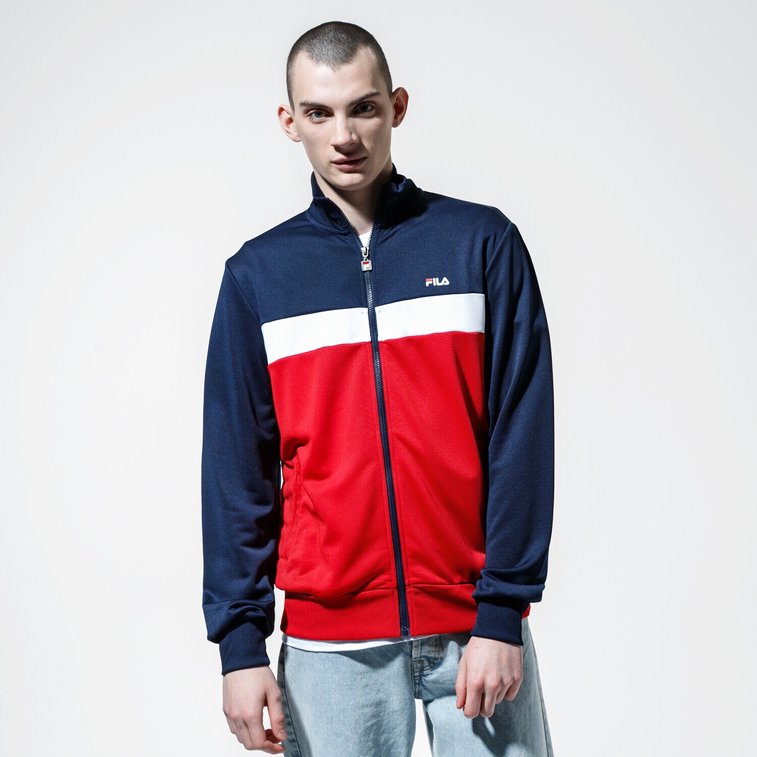 Herren FILA SWEATSHIRT MIT REIßVERSCHLUSS   SANGA TRACK JACKET 687476G06 Dunkelblau