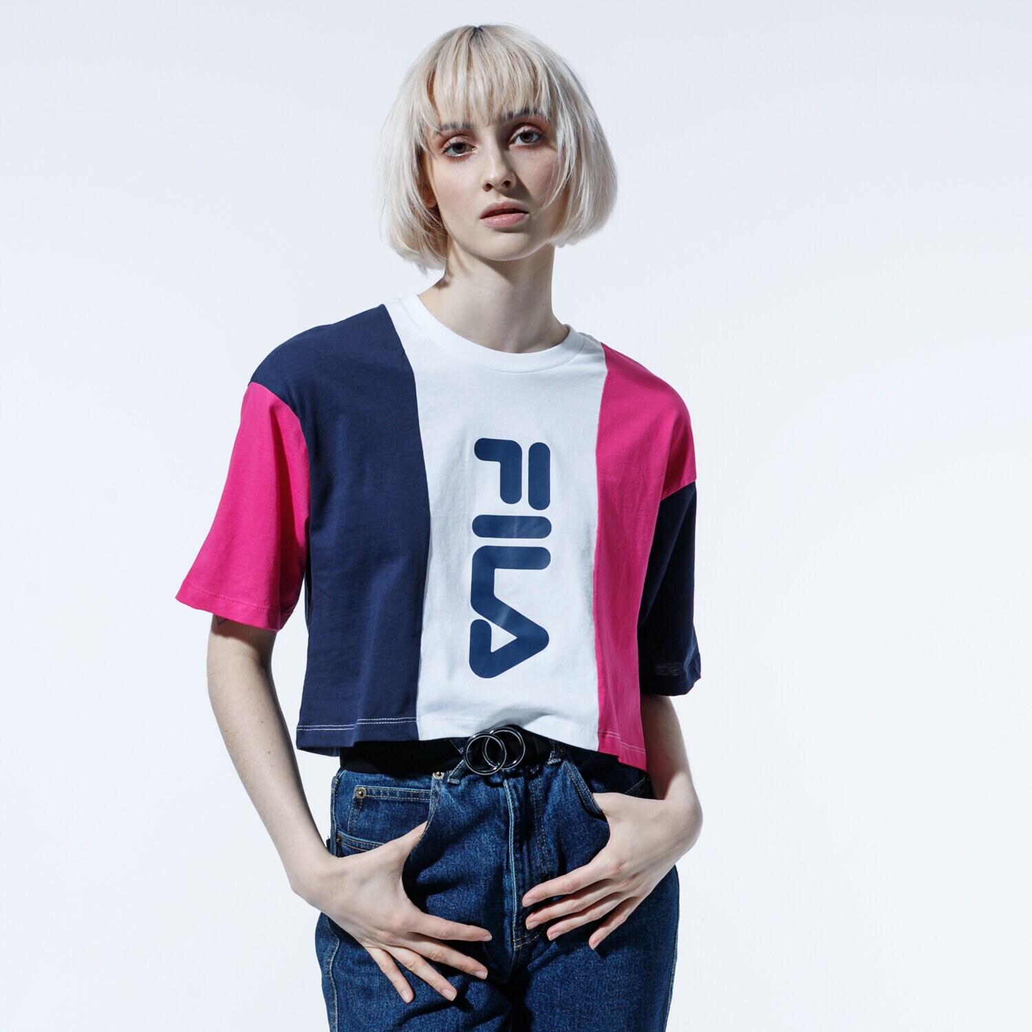 Damen T-Shirt FILA T-SHIRT BAI CROPPED TEE 687492A222 Dunkelblau