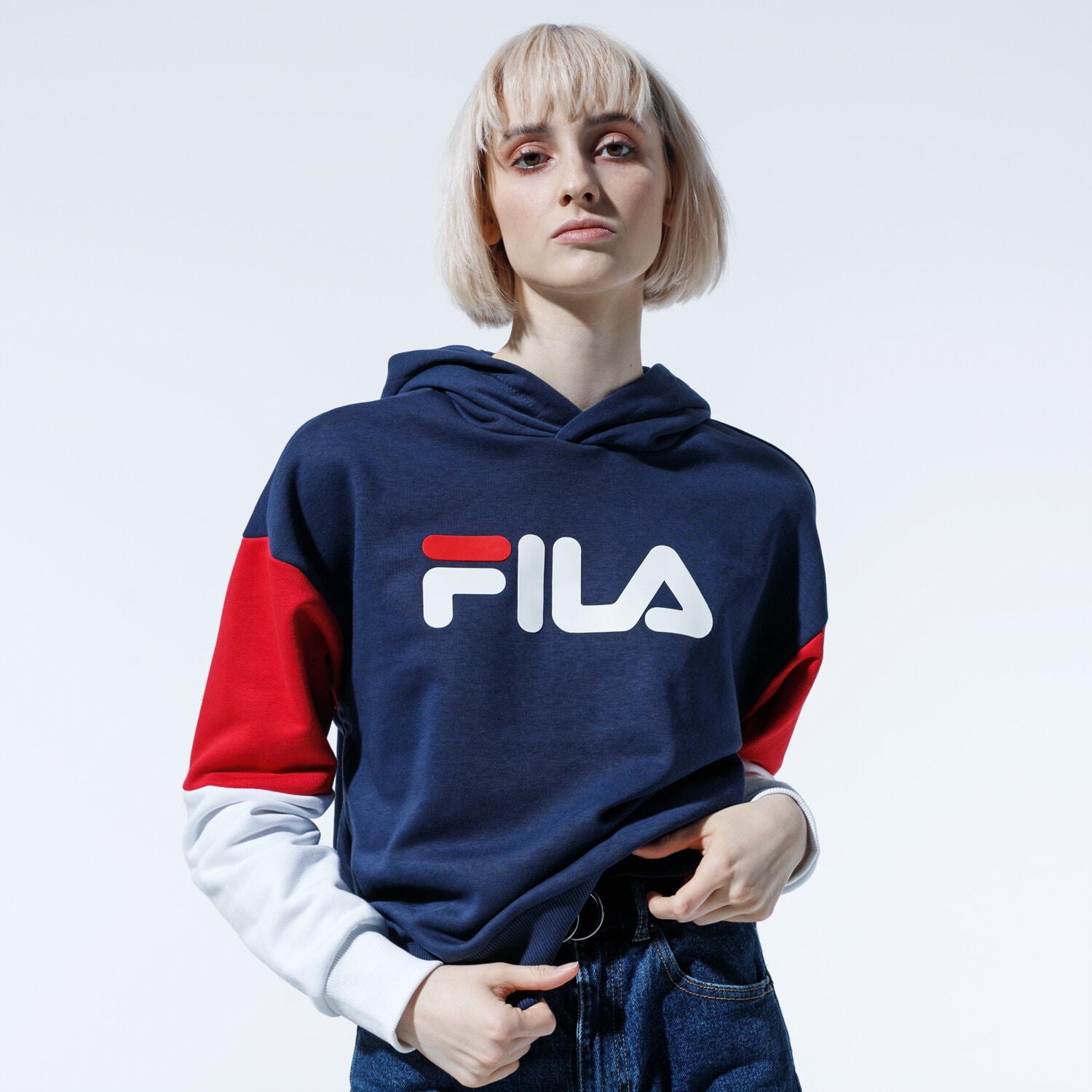 Damen FILA HOODIE BLOCKS AND LOGOS 687496K14 Dunkelblau