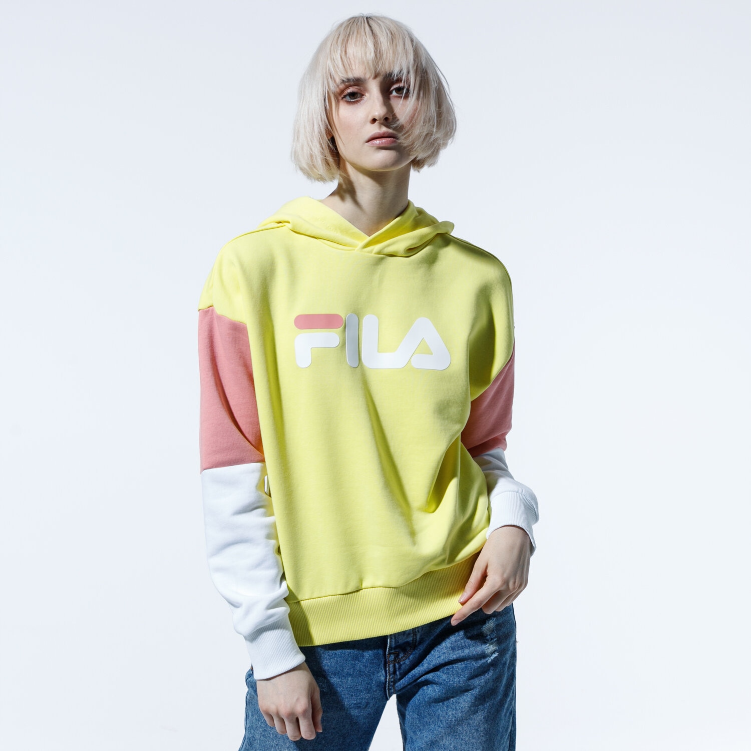 Damen FILA HOODIE BLOCKS AND LOGOS 687496A467 Gelb