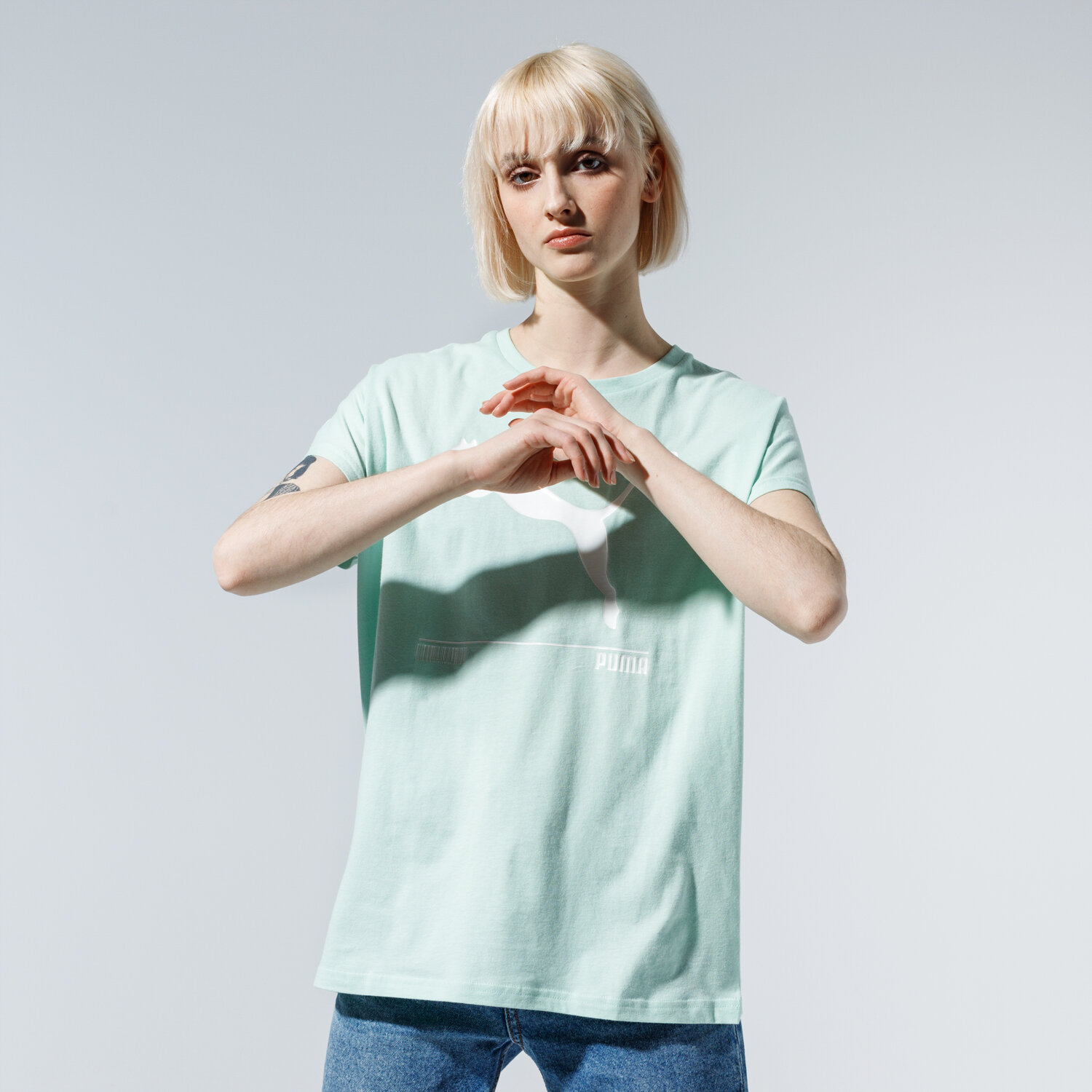 Damen T-Shirt PUMA T-SHIRT NU-TILITY TEE 58137132 Grün