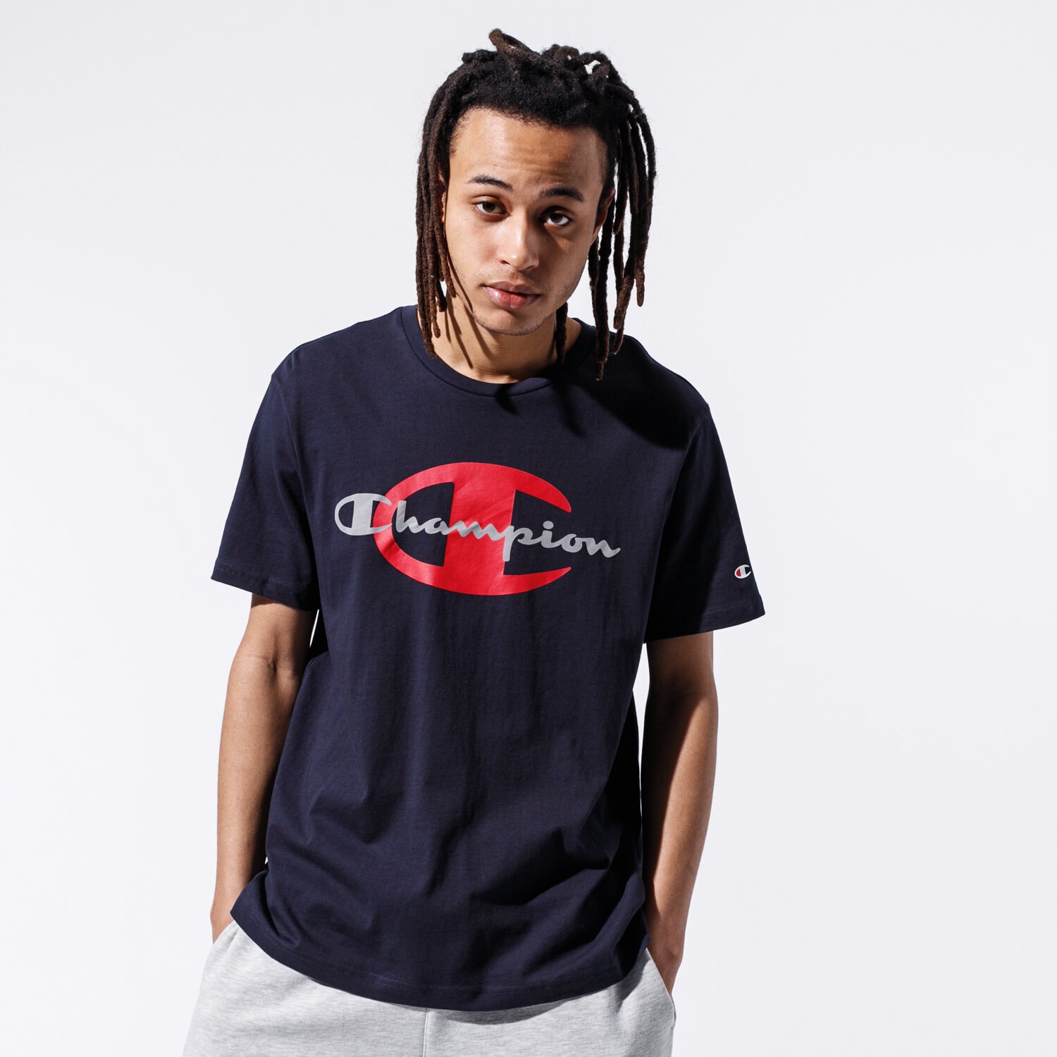 Big champion logo t shirt discount