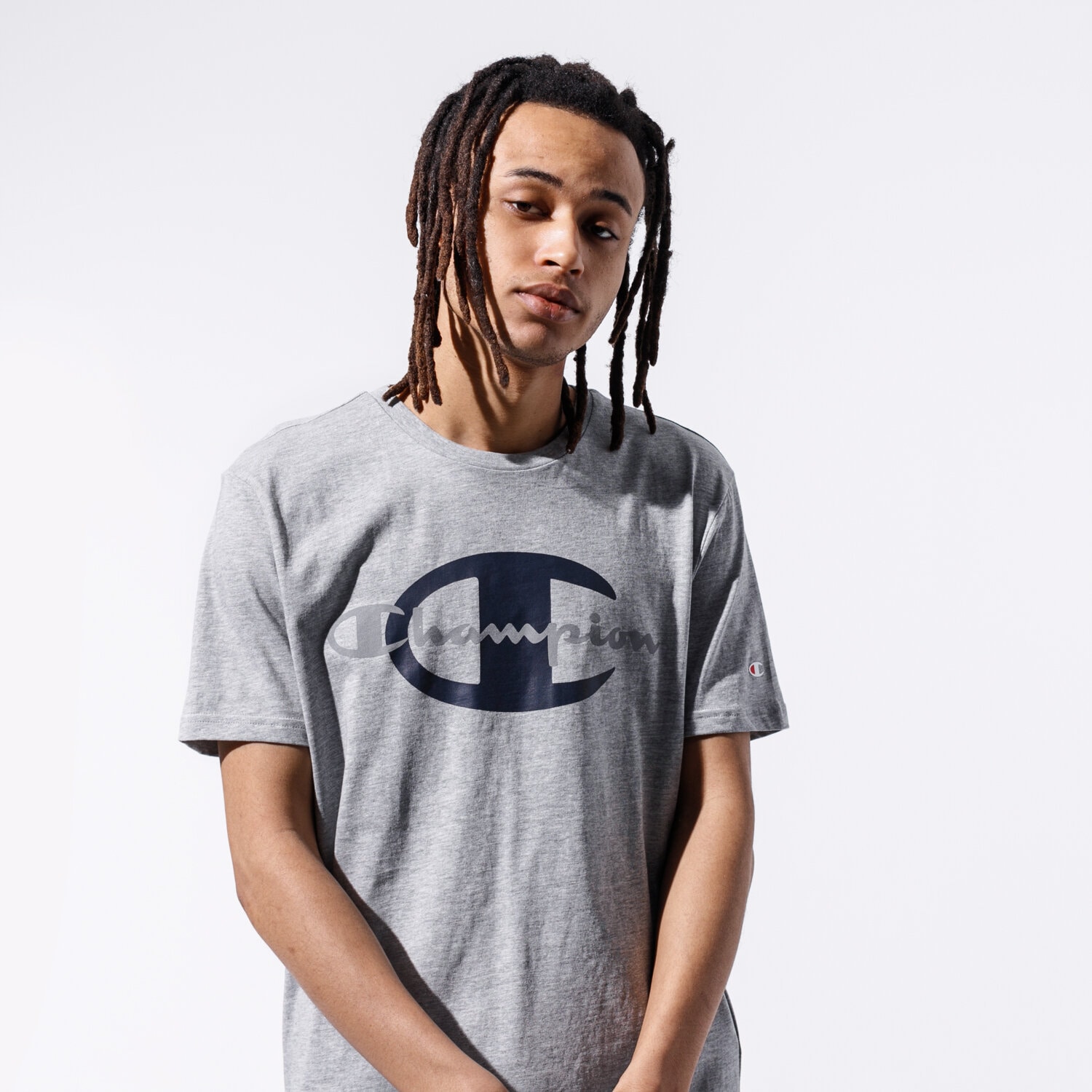 Herren T-Shirt CHAMPION T-SHIRT BIG LOGO TEE 215278EM006 Grau