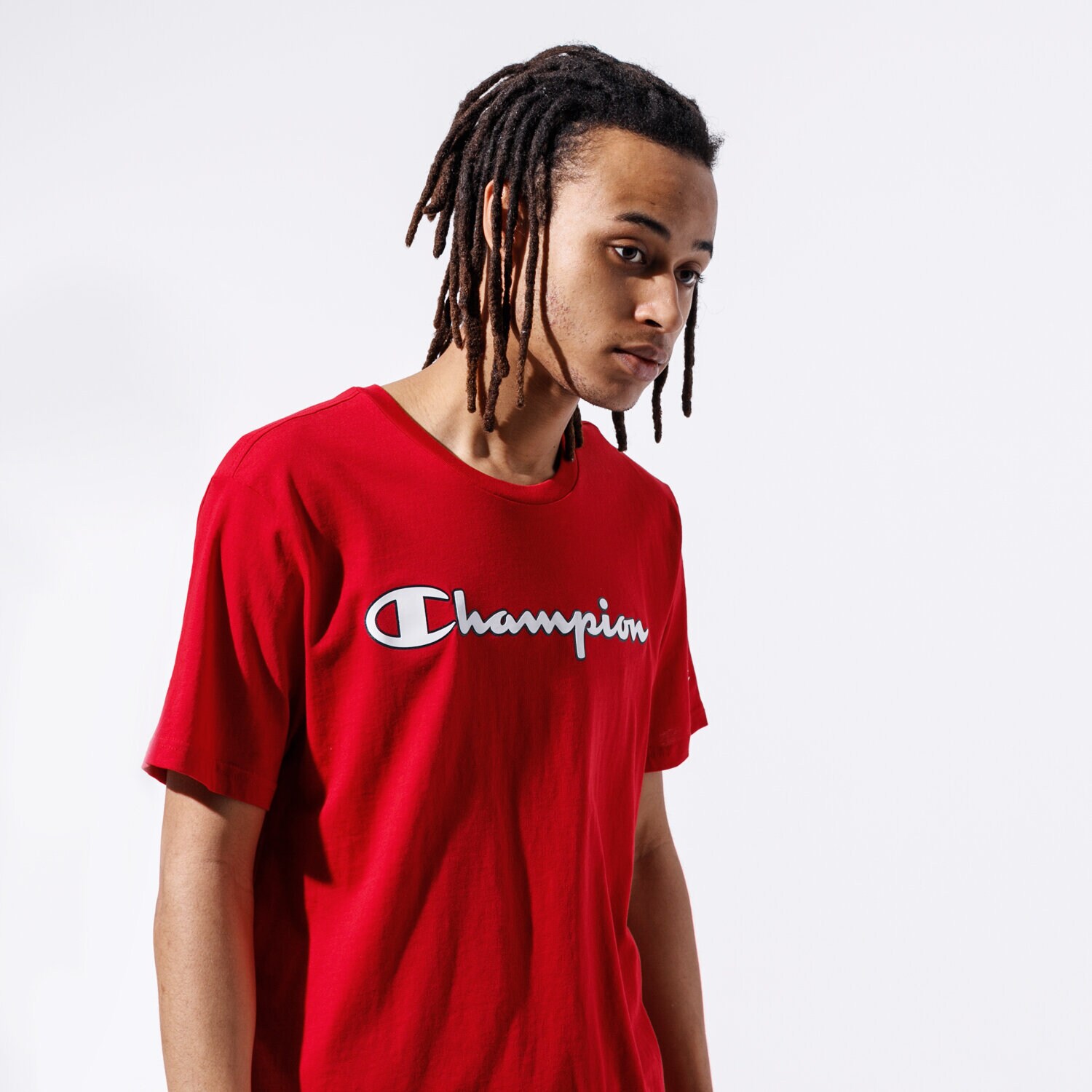 Herren T-Shirt CHAMPION T-SHIRT LOGO TEE 215280RS001 Rot