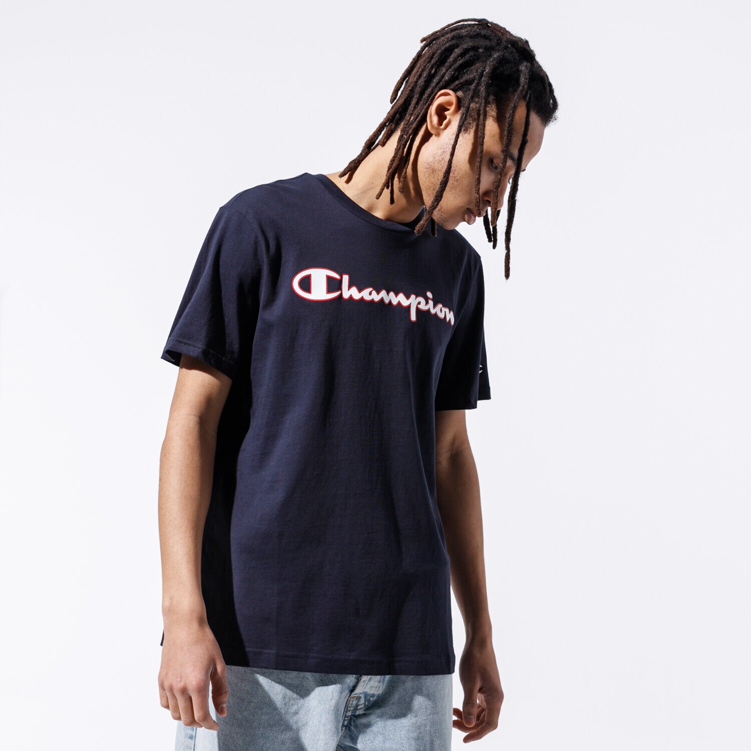 Herren T-Shirt CHAMPION T-SHIRT LOGO TEE 215280BS501 Dunkelblau