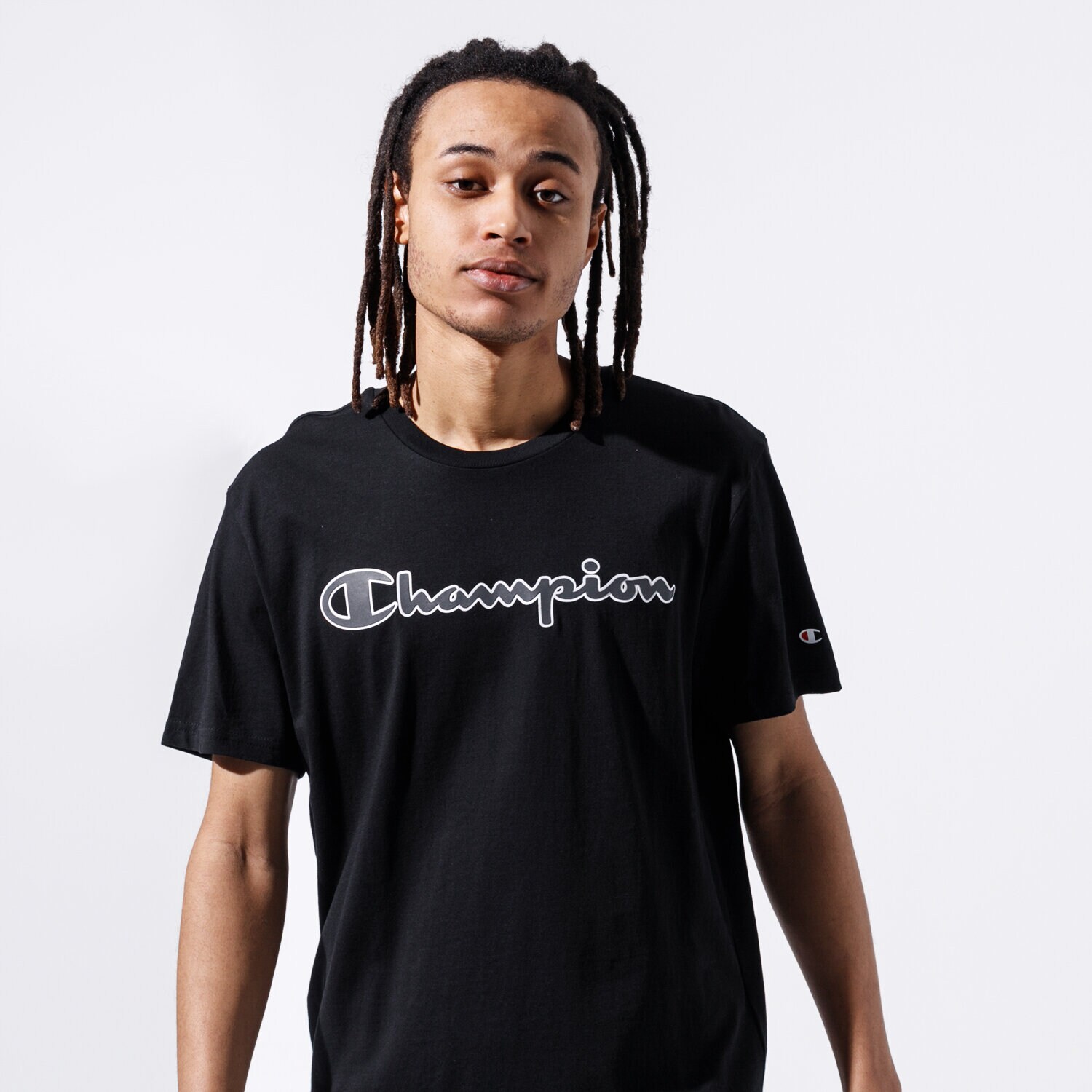 Herren T-Shirt CHAMPION T-SHIRT LOGO TEE 215280KK001 Schwarz