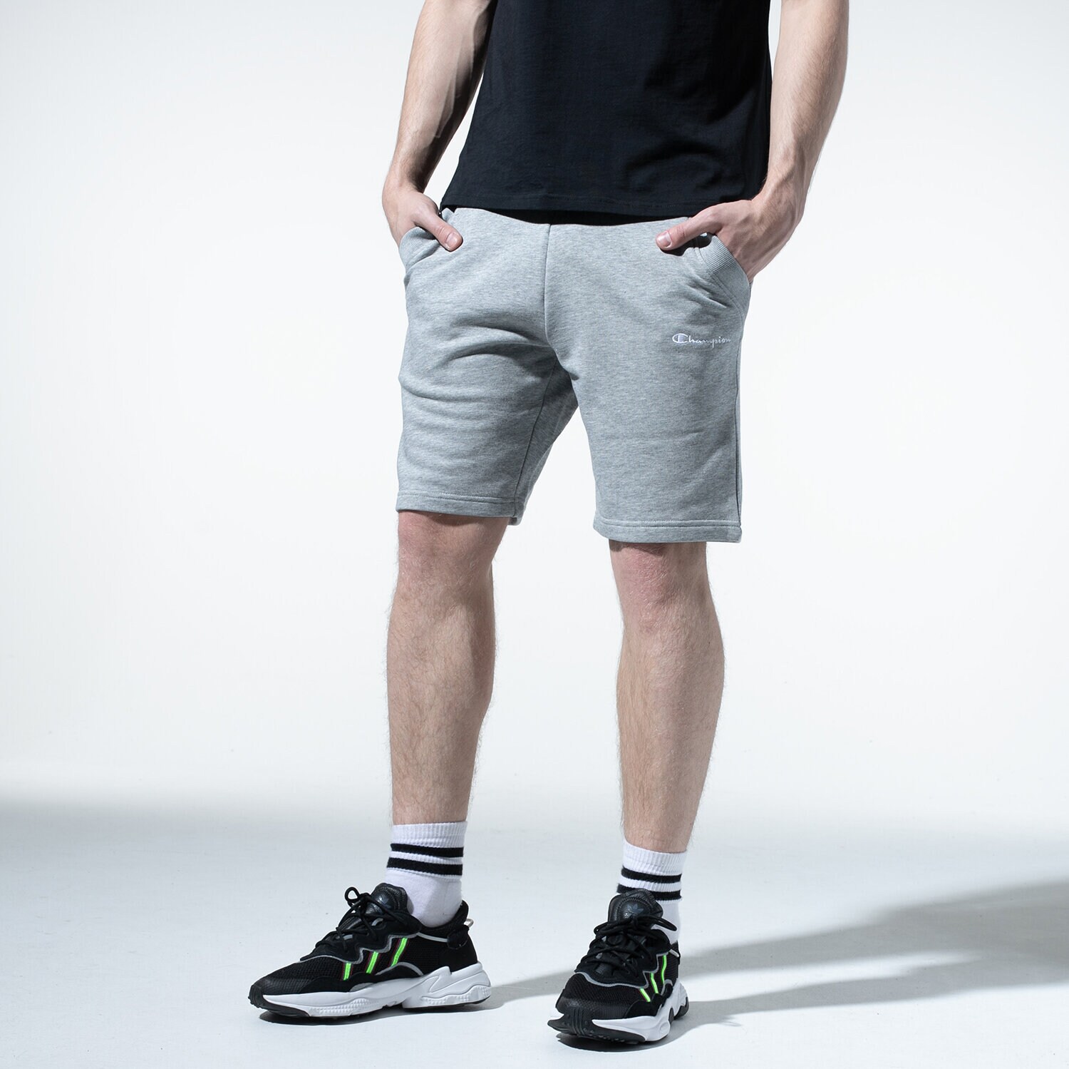 Herren Shorts CHAMPION SHORTS LOGO SHORTS 215497EM006 Grau