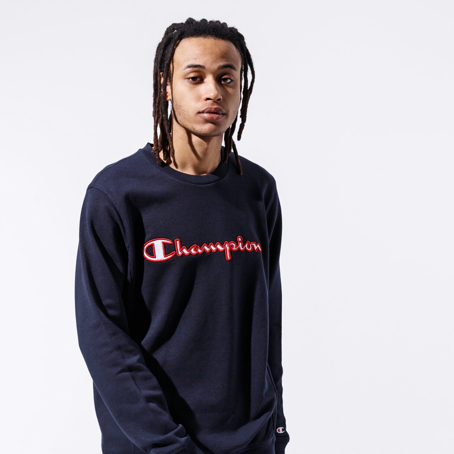 Herren CHAMPION SWEATSHIRT LOGO CREWNECK 215495BS501 Dunkelblau