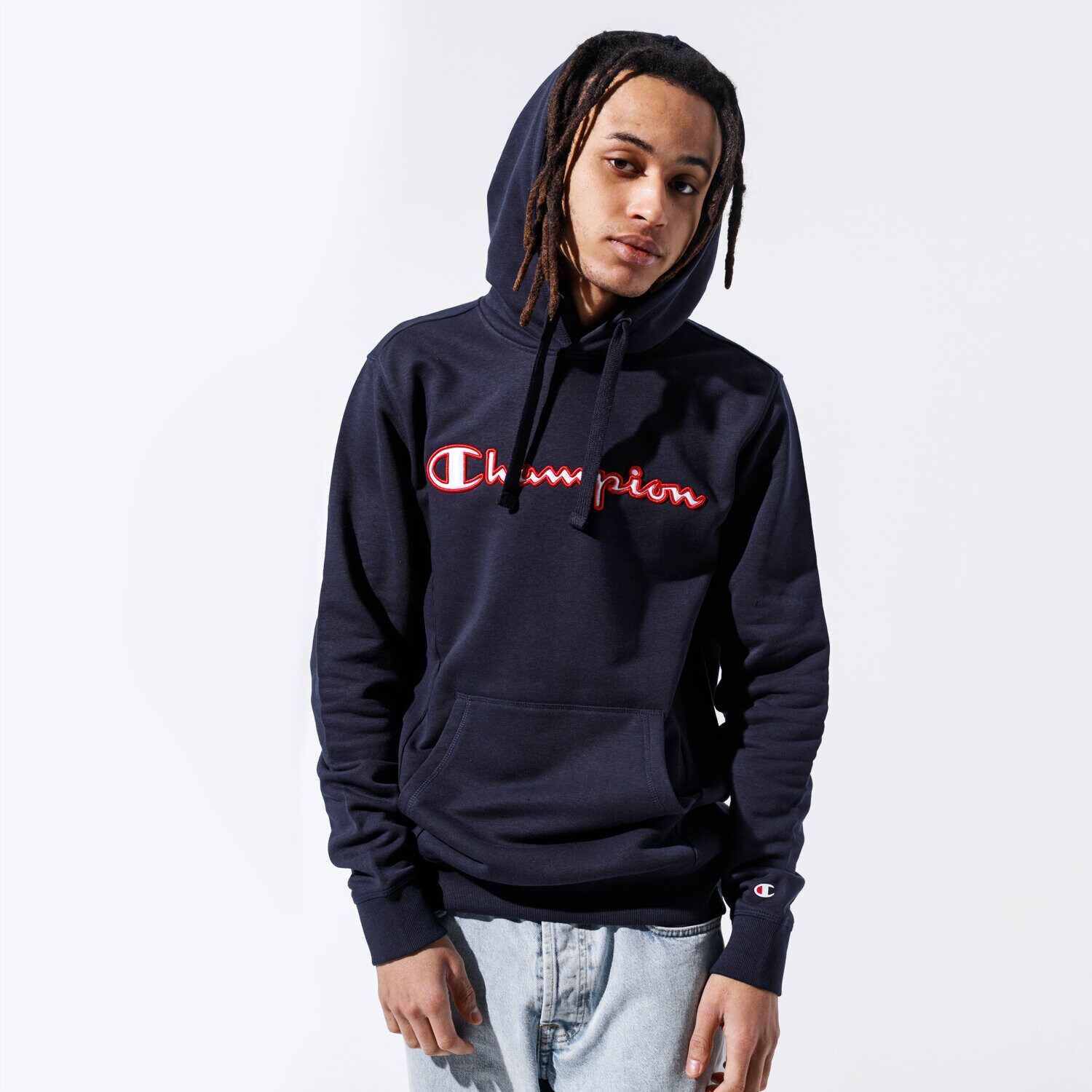 Herren CHAMPION HOODIE LOGO HOODY 215496BS501 Dunkelblau