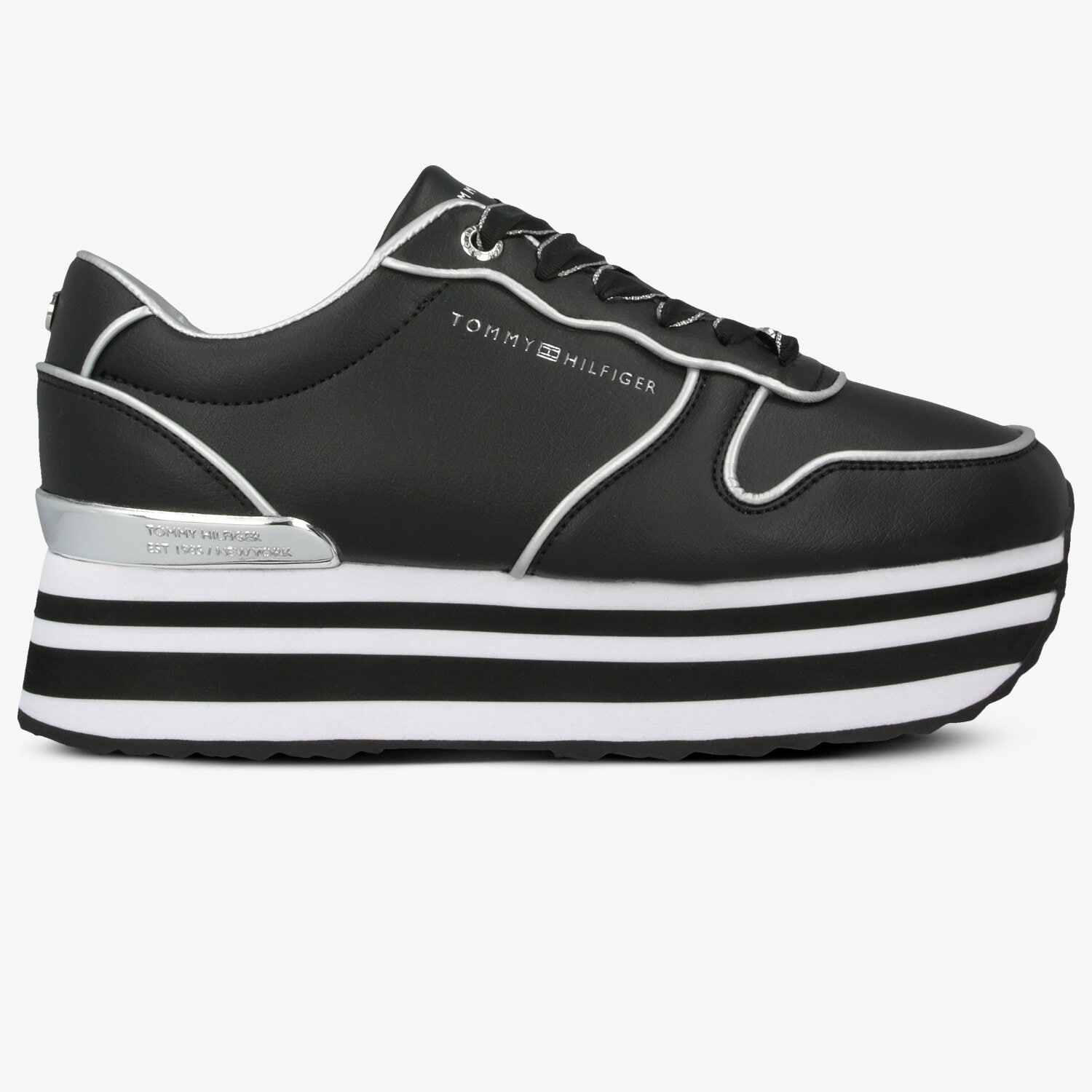 Damen Sneaker TOMMY HILFIGER METALLIC FLATFORM SNEAKER FW0FW04699BDS Schwarz