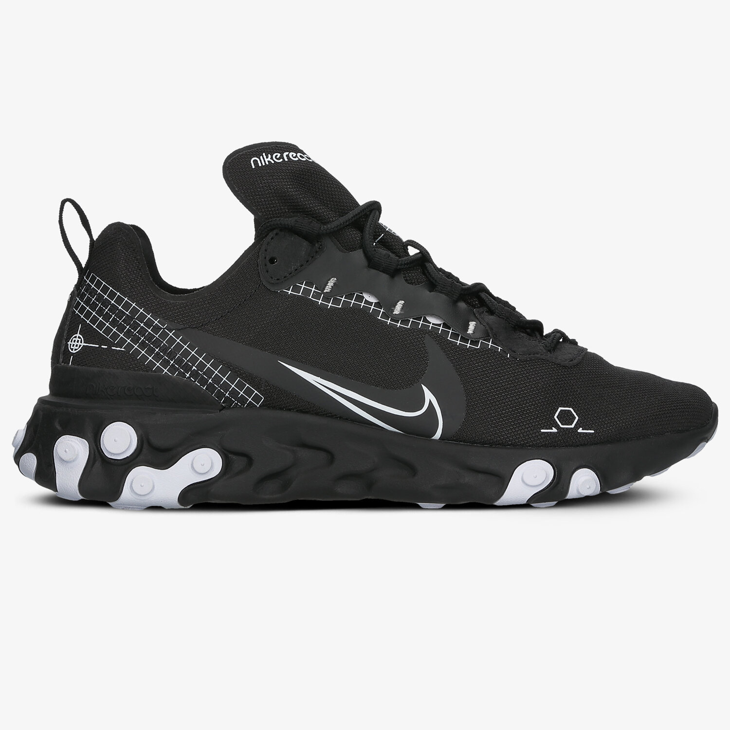 Herren Sneaker NIKE REACT ELEMENT 55 CU3009-001 Schwarz