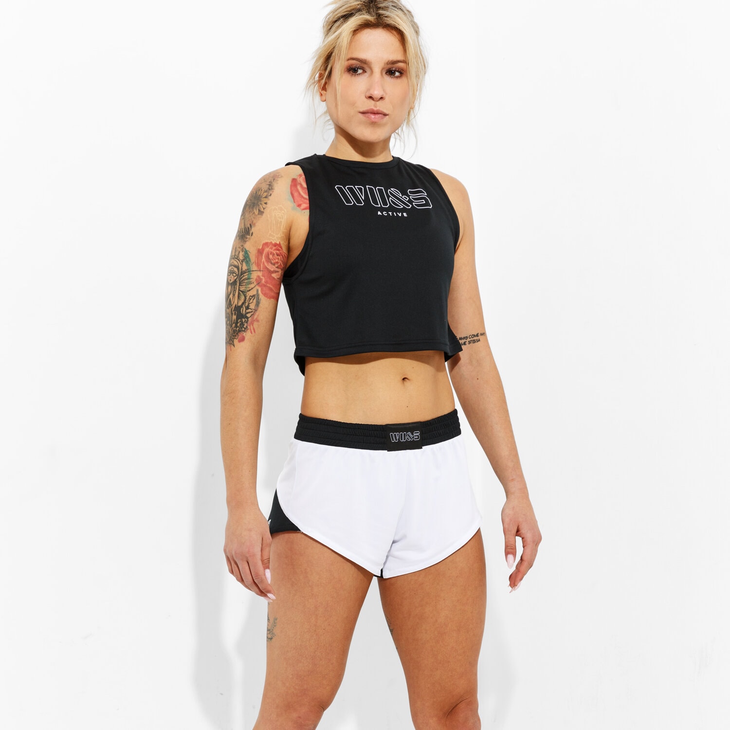 Damen T-Shirt WAKE UP & SQUAT TANK ACTIVE SHORT WUTA005BLK Schwarz