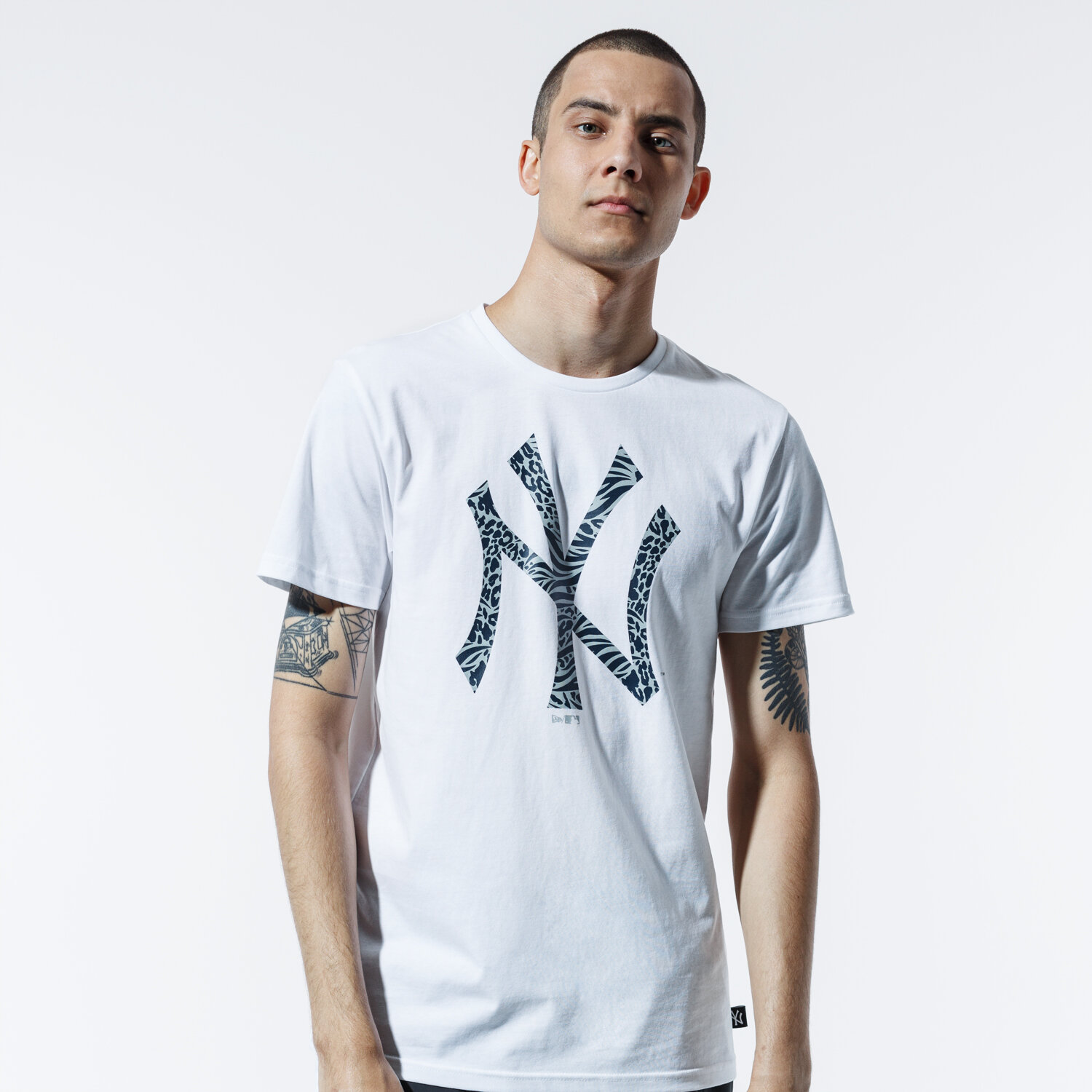 Herren T-Shirt NEW ERA T-SHIRT MLB PRINT INFILL TEE NEYYAN WHI 12369838 Weiß