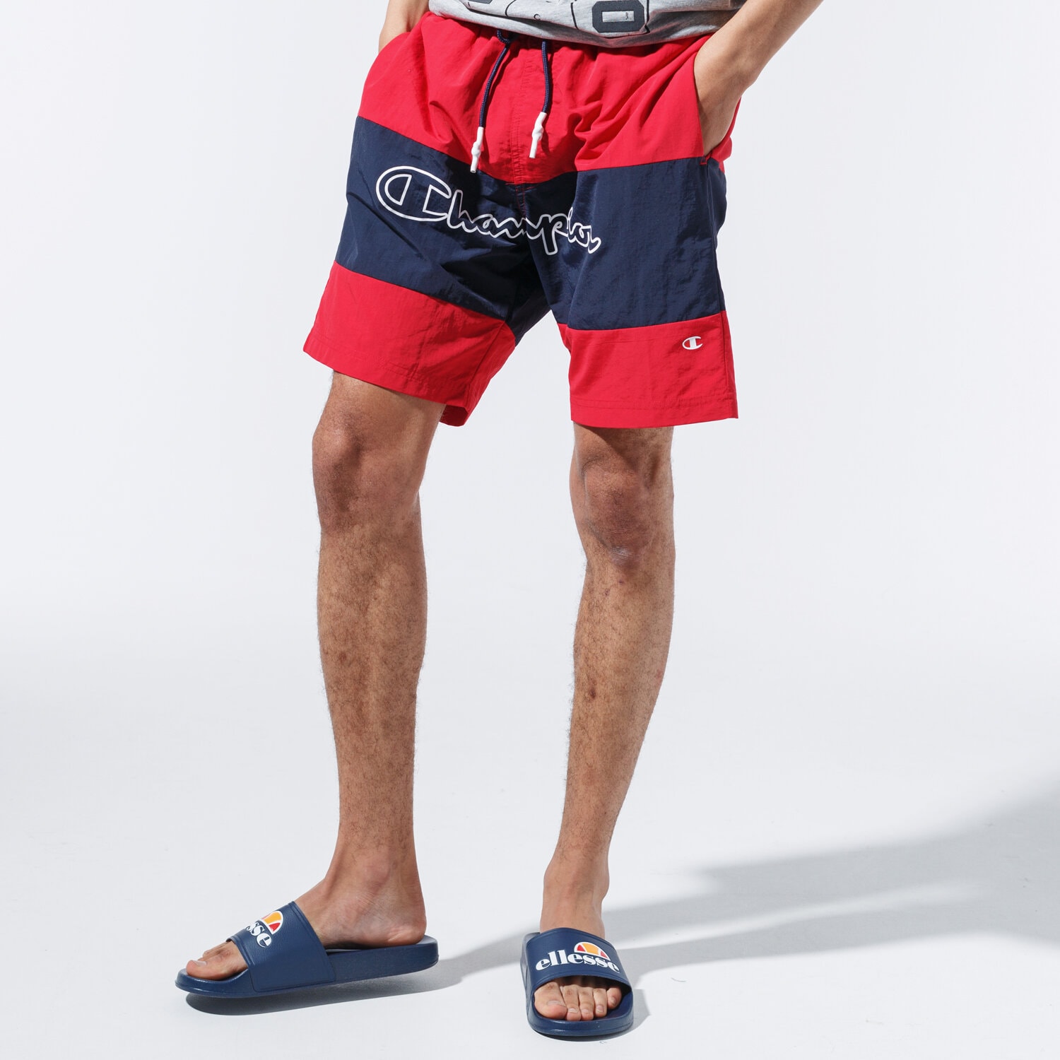 Herren Shorts CHAMPION SHORTS LOGO SWIM SHORTS 215499RS001 Rot