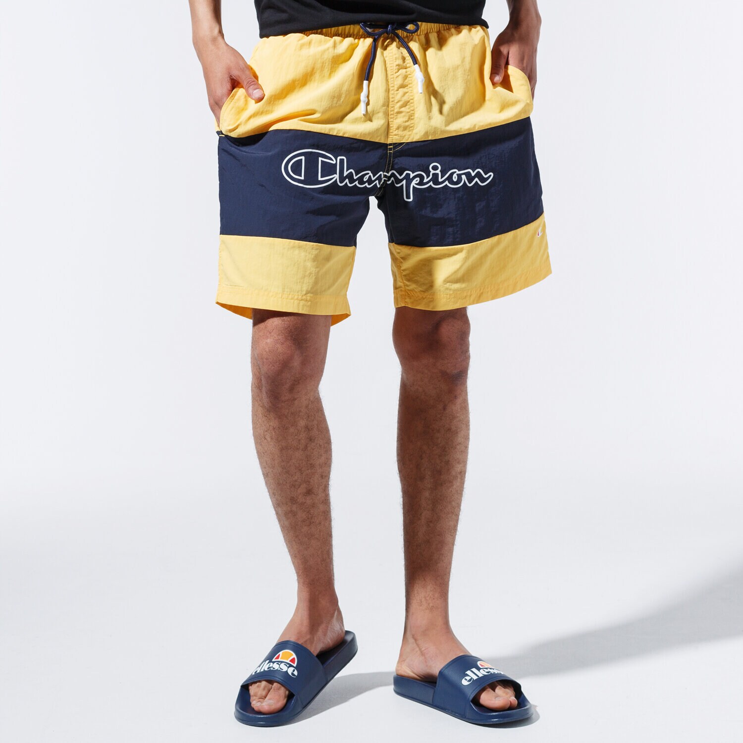 Herren Shorts CHAMPION SHORTS LOGO SWIM SHORTS 215499YS001 Gelb