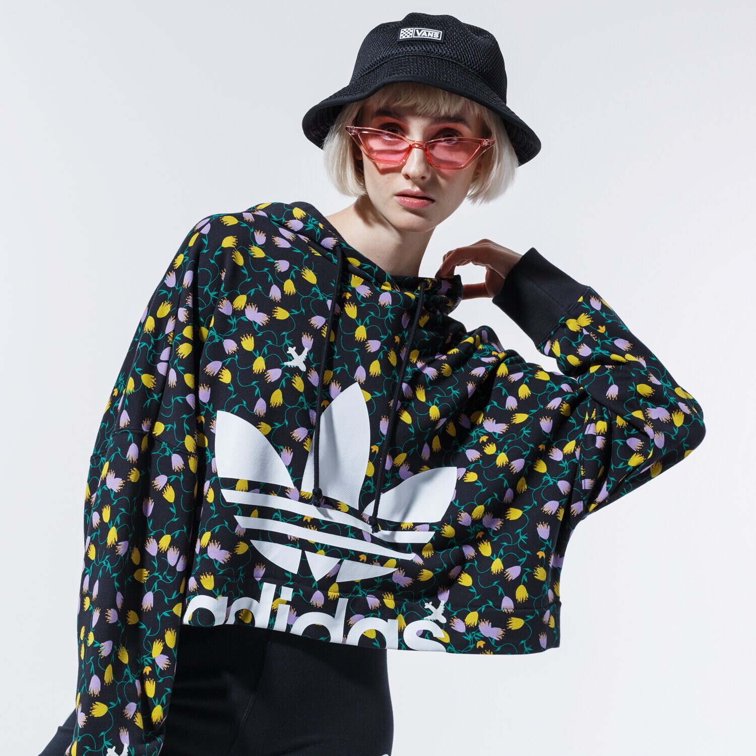 Damen ADIDAS HOODIE AOP CROP HOODIE FL4110 Multicolor