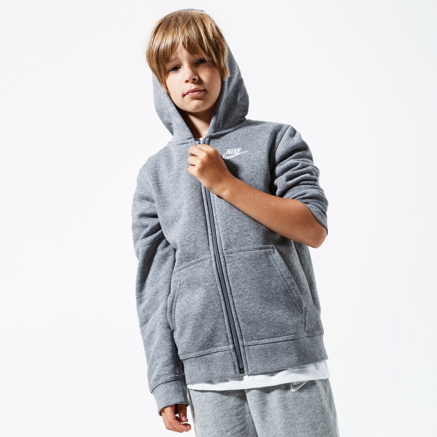 Kinder NIKE SWEATSHIRT MIT REIßVERSCHLUSS   Z KAPTUREM SPORTSWEAR C BV3699-091 Grau