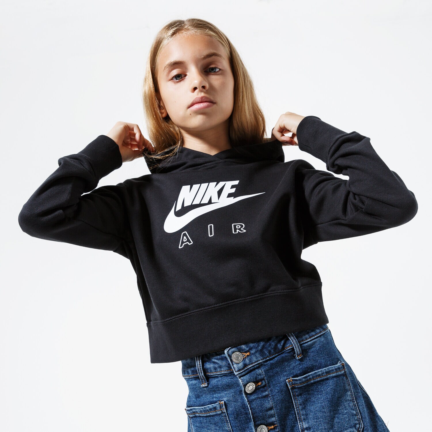 Kinder NIKE HOODIE AIR CZ6234-010 Schwarz