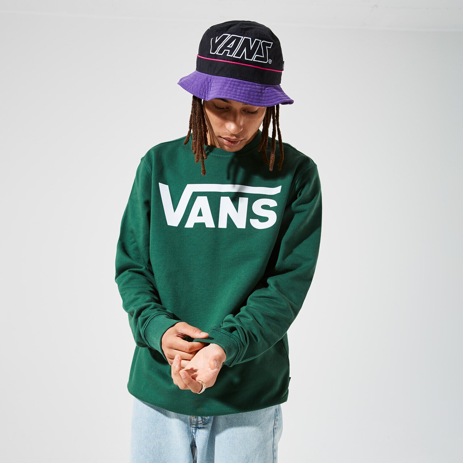 Herren VANS SWEATSHIRT VANS CLASSIC CREW II VN0A456AEEI1 Grün