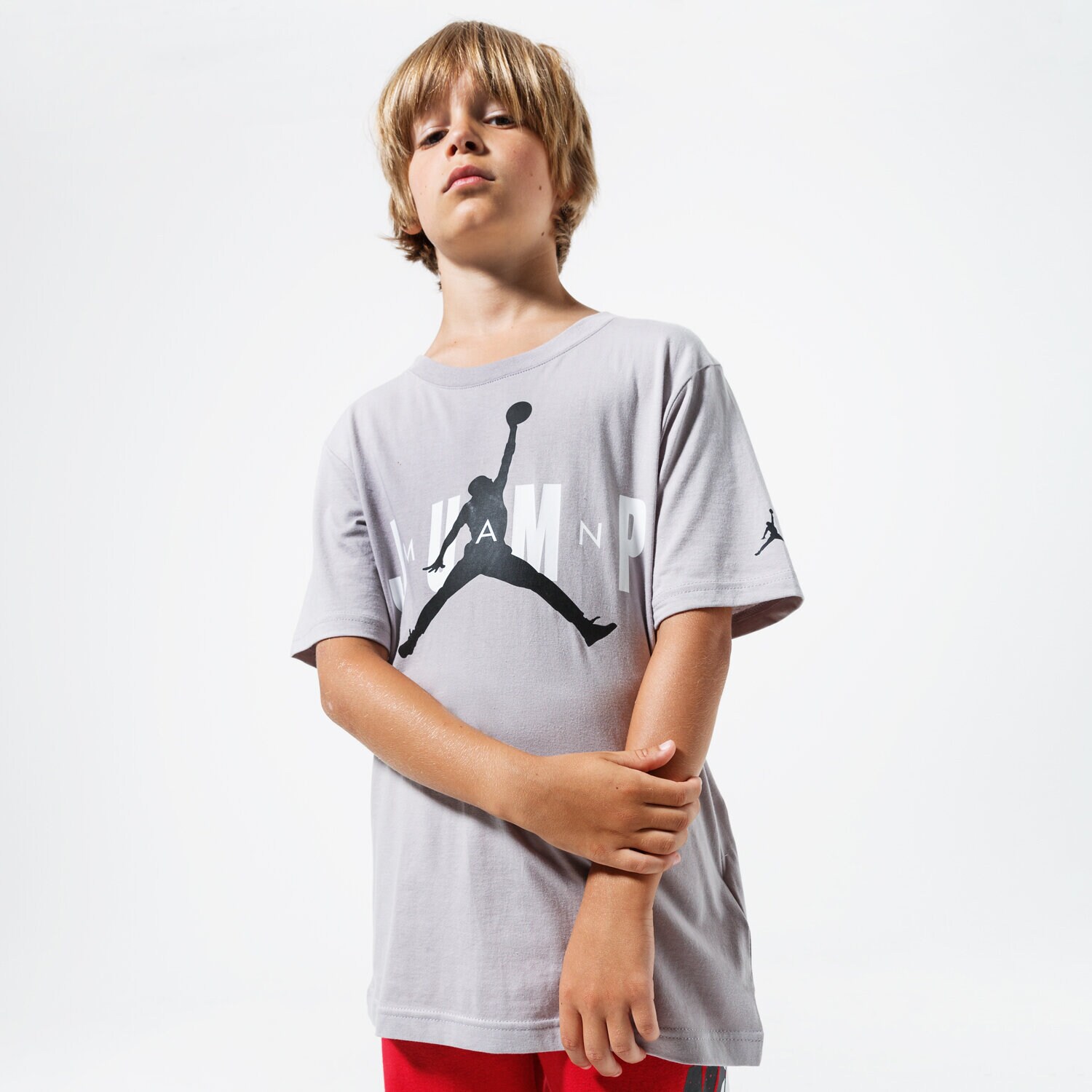 Kinder T-Shirt JORDAN T-SHIRT JDB MJ SS CREW 2 TEE 956869-G4R-EH Grau