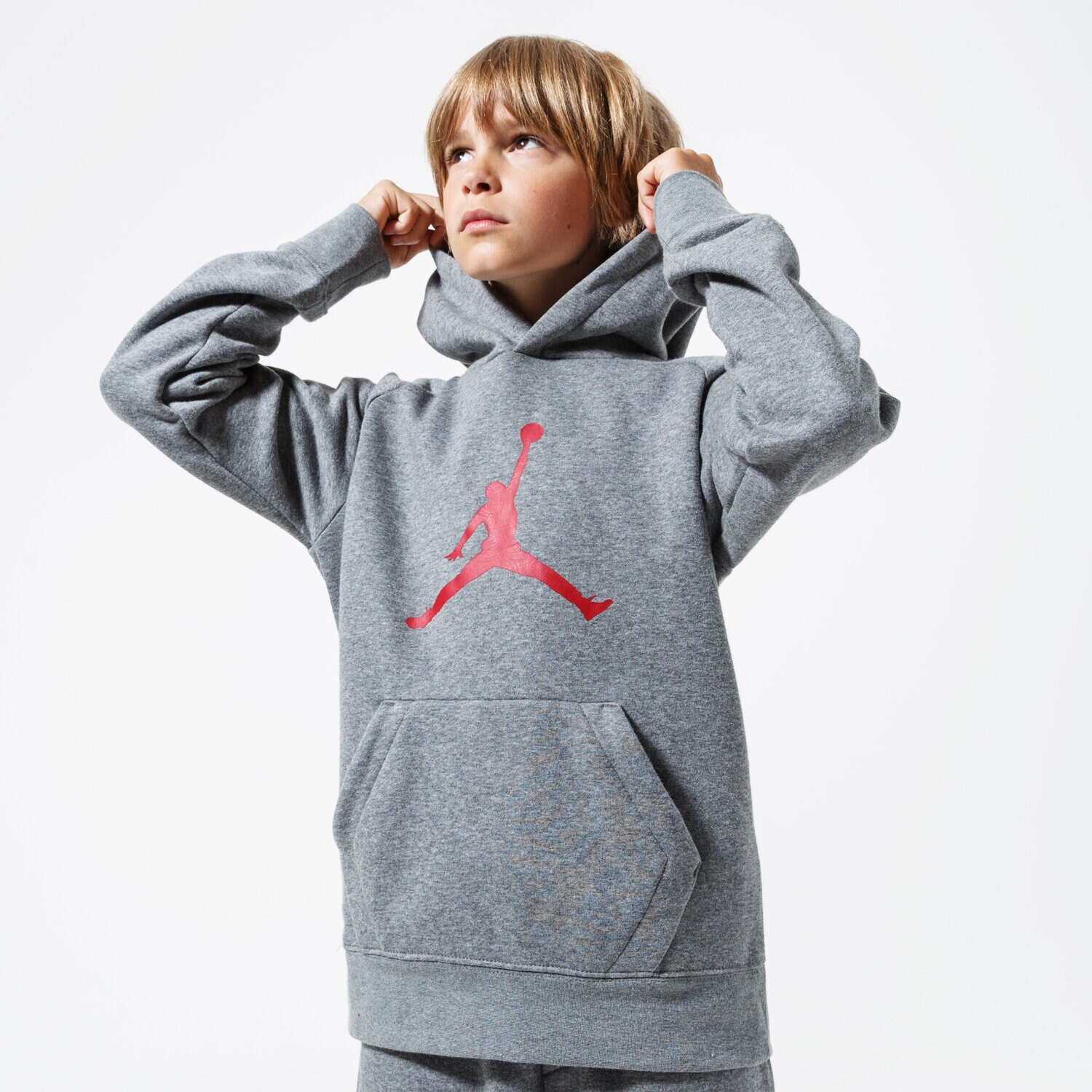 Kinder JORDAN HOODIE JDB JUMPMAN LOGO BOY 956326-GEH Grau