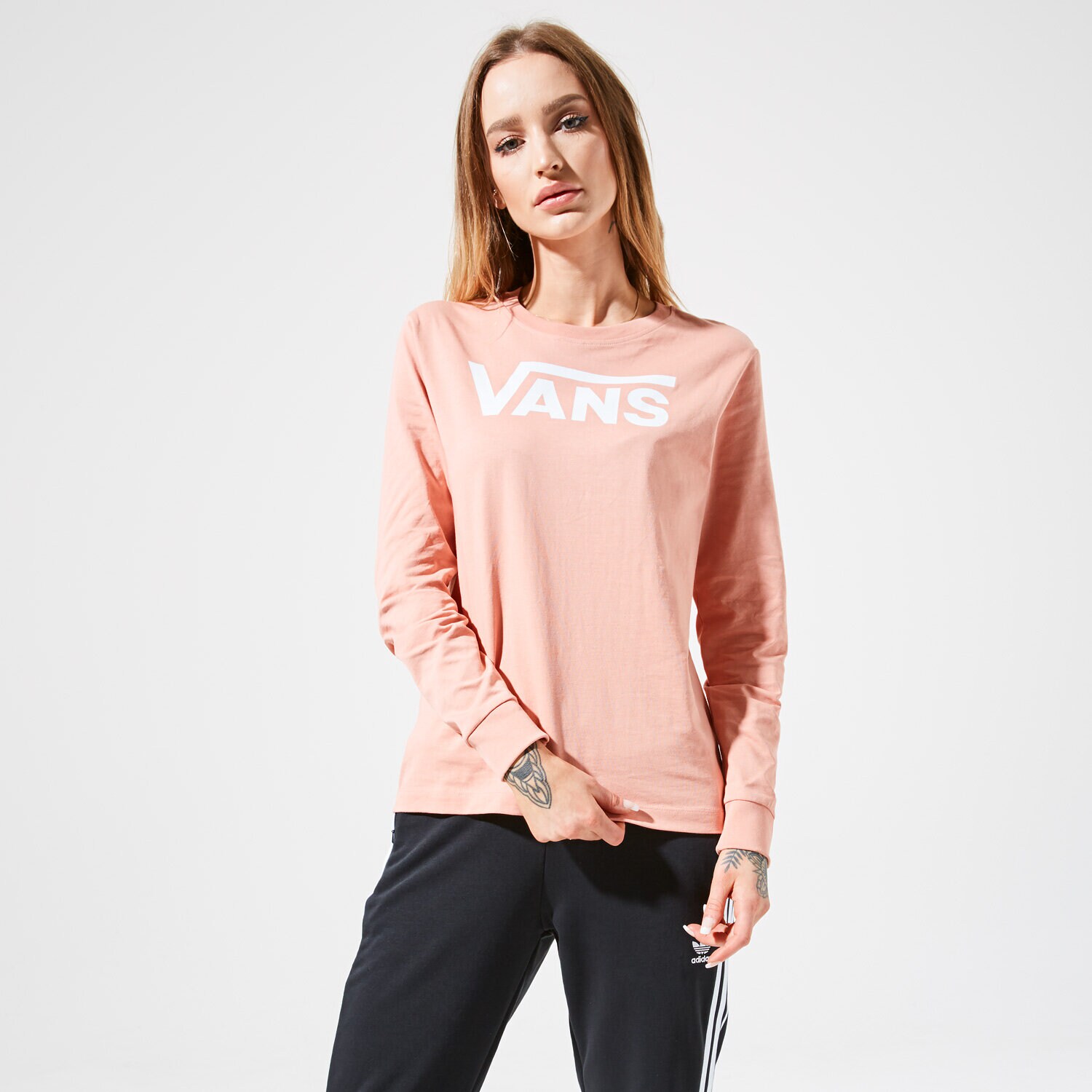 Damen T-Shirt VANS T-SHIRT FLYING V CLASSIC LS BF VN0A47WNZLS1 Rosa