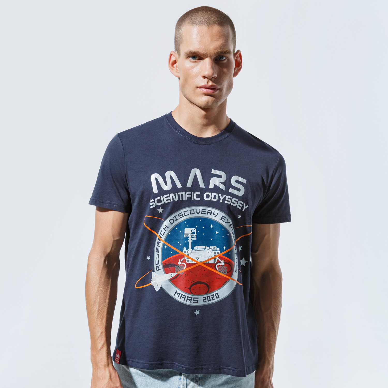 Herren T-Shirt ALPHA INDUSTRIES T-SHIRT MISSION TO MARS T 12653107 Dunkelblau