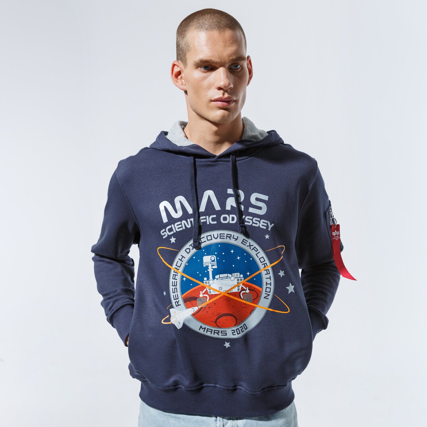 Herren ALPHA INDUSTRIES HOODIE MISSION TO MARS HOODY 12633007 Dunkelblau