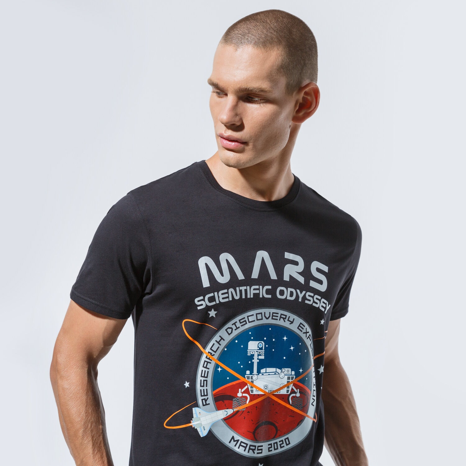 Herren T-Shirt ALPHA INDUSTRIES T-SHIRT MISSION TO MARS T 12653103 Schwarz