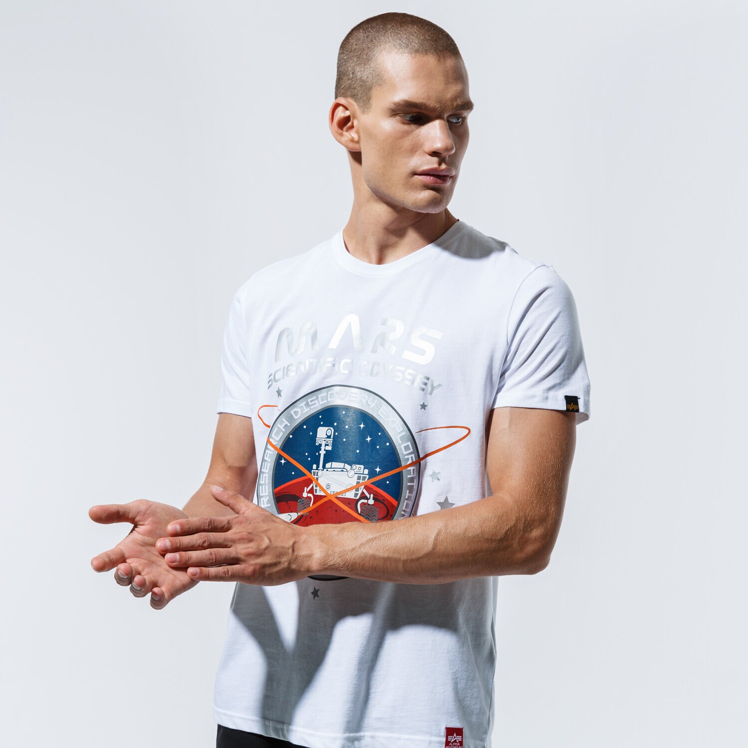 Herren T-Shirt ALPHA INDUSTRIES T-SHIRT MISSION TO MARS T 12653109 Weiß