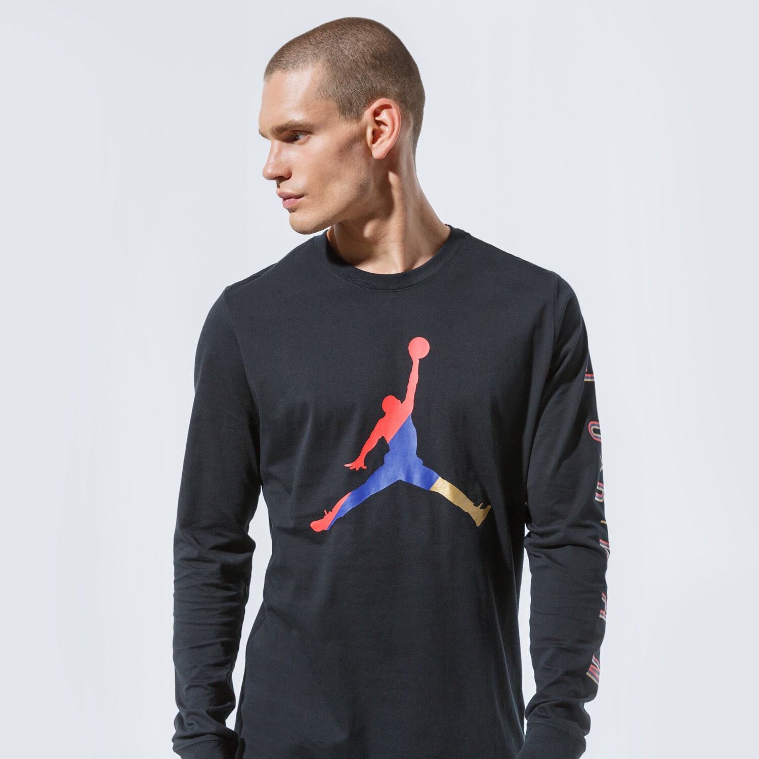 Herren T-Shirt JORDAN T-SHIRT M J SPRTDNA LS CREW CN3502-010 Schwarz