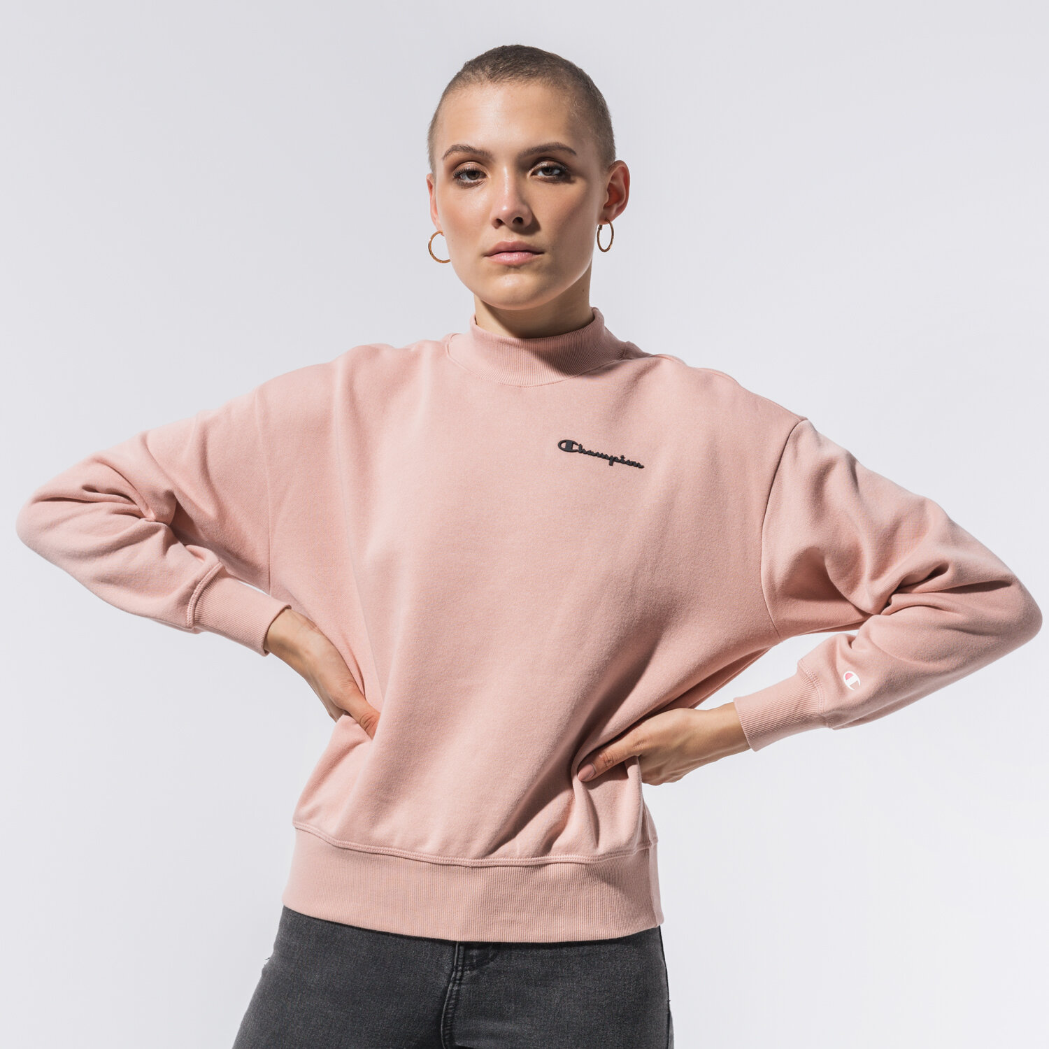 Damen CHAMPION SWEATSHIRT HIGH NECK SWEATSHIRT 113216PS144 Rosa