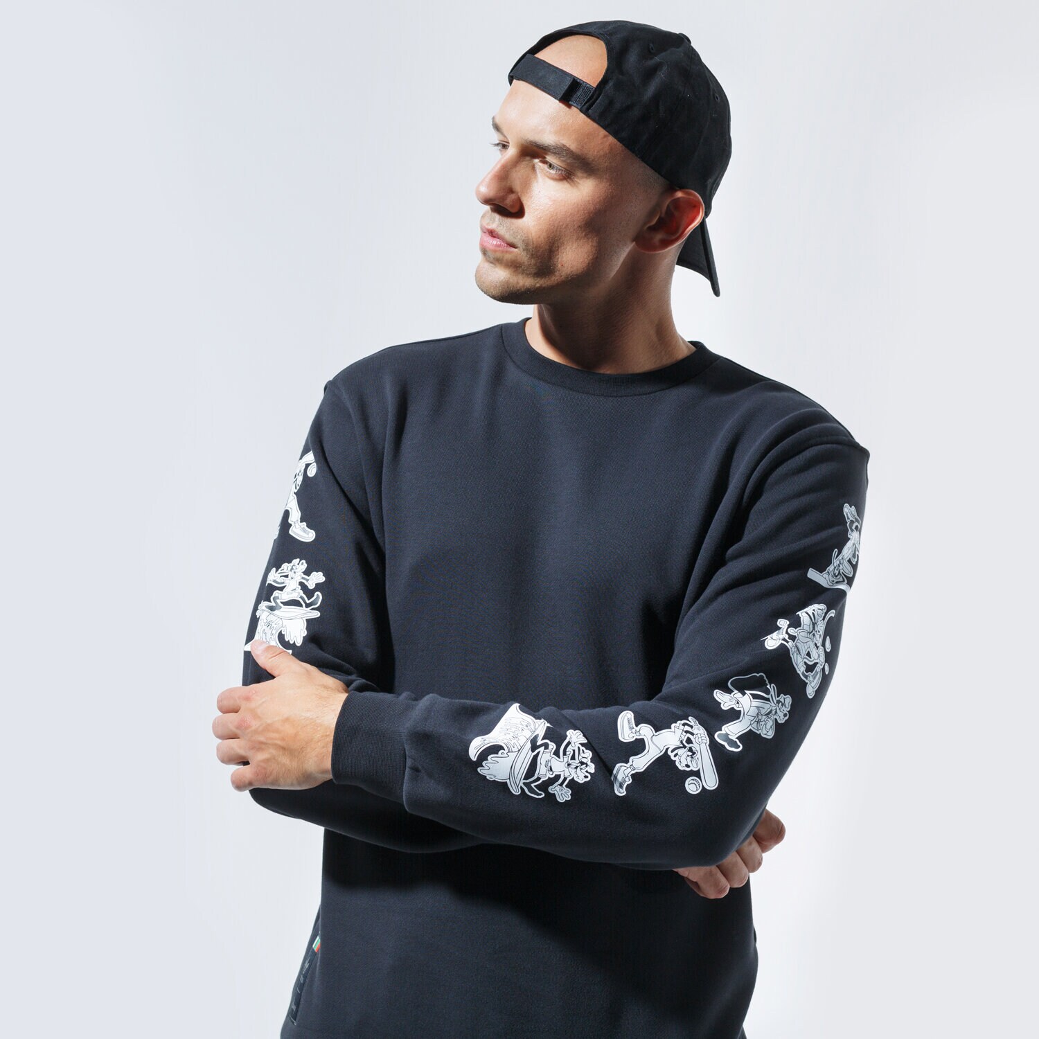 Herren ADIDAS SWEATSHIRT GOOFY CREW GD6025 Schwarz