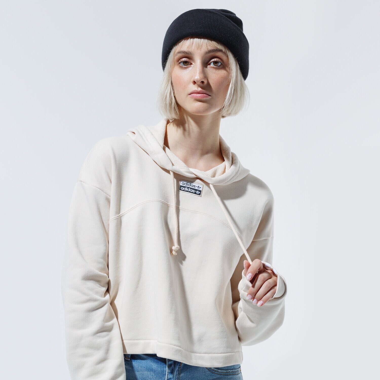 Damen ADIDAS HOODIE R.Y.V. CROPPED HOODIE GD3089 Beige