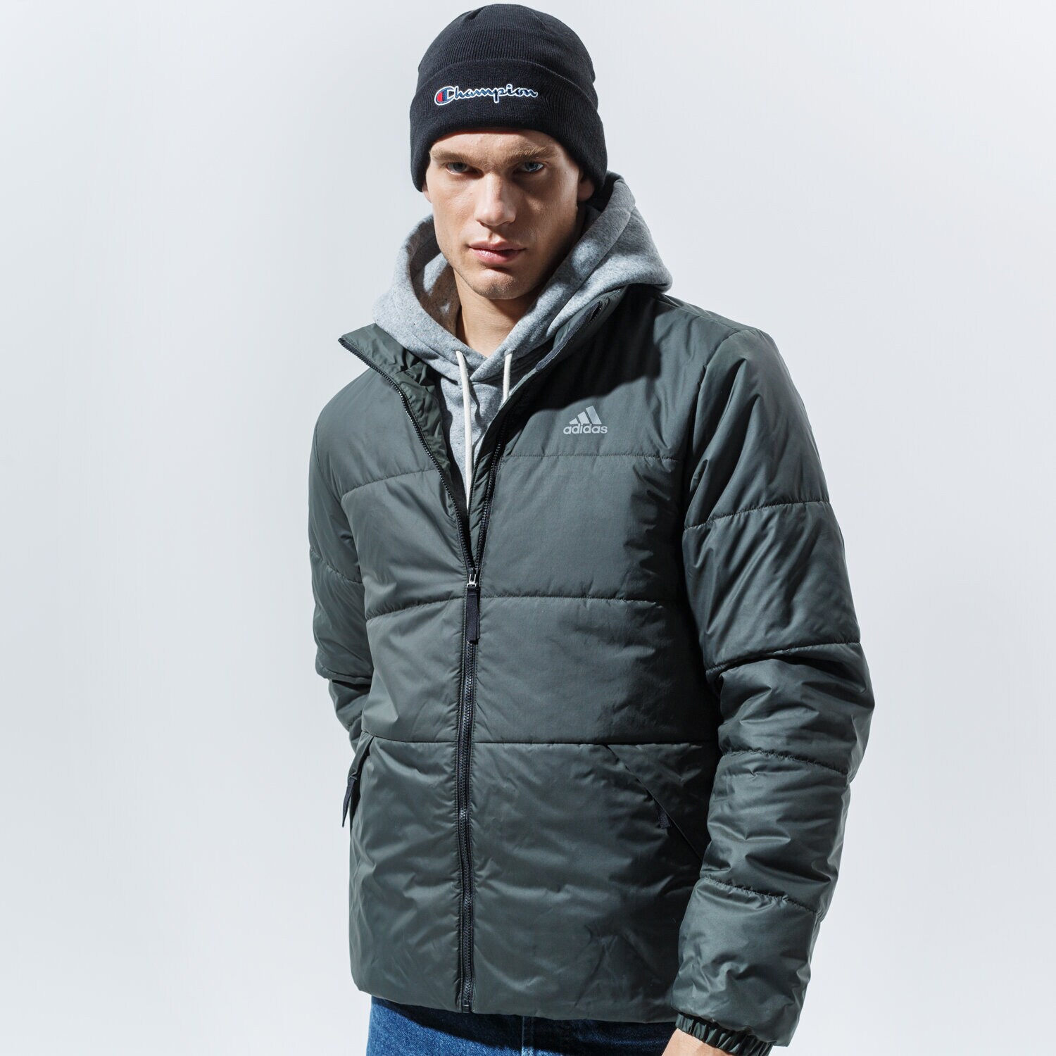 Herren Winterjacke ADIDAS JACKE BSC 3S INS JKT DZ1398 Khaki